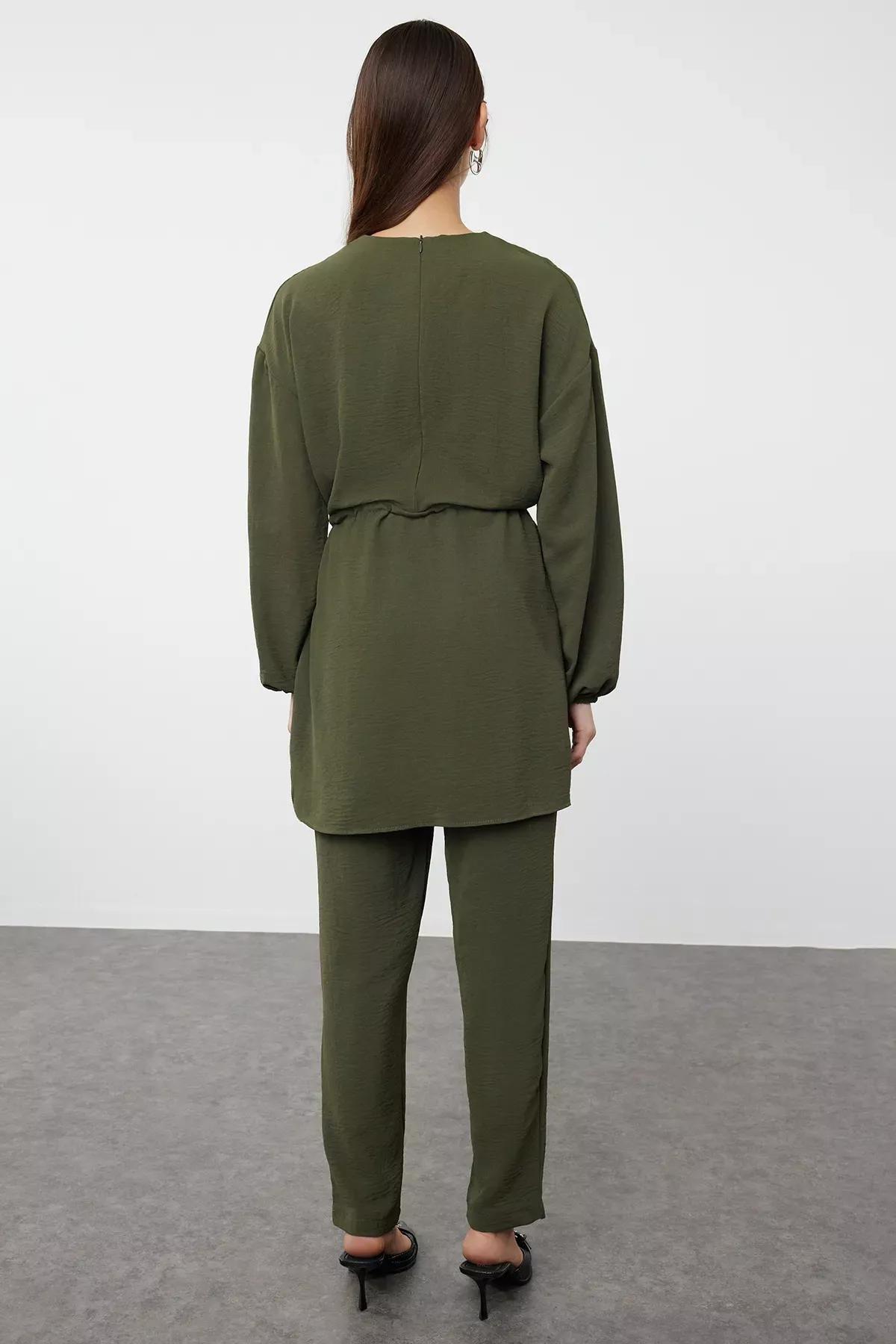 Khaki Shirt-Pants Set, , large image number 4