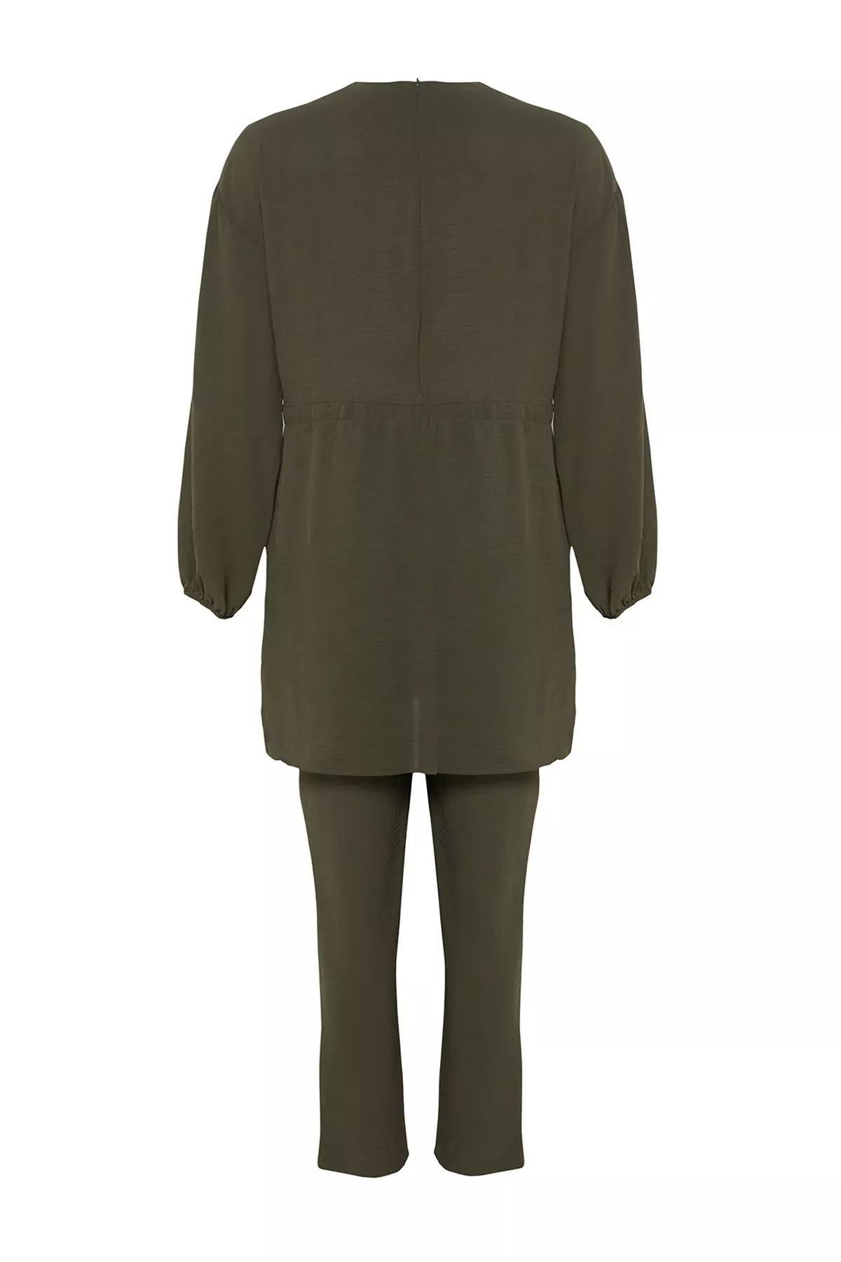Khaki Shirt-Pants Set, , large image number 5