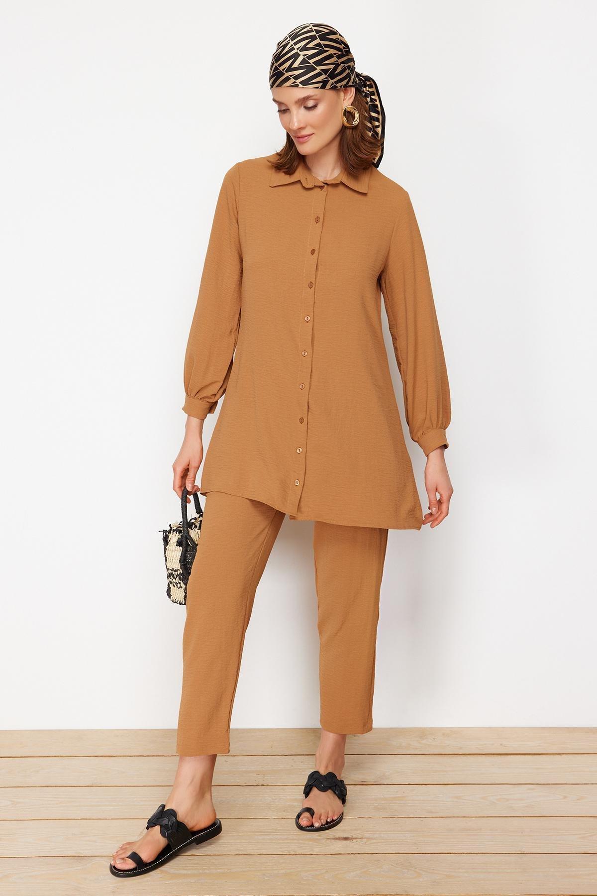 Beige High Waist Co-Ord Set, , large image number 0