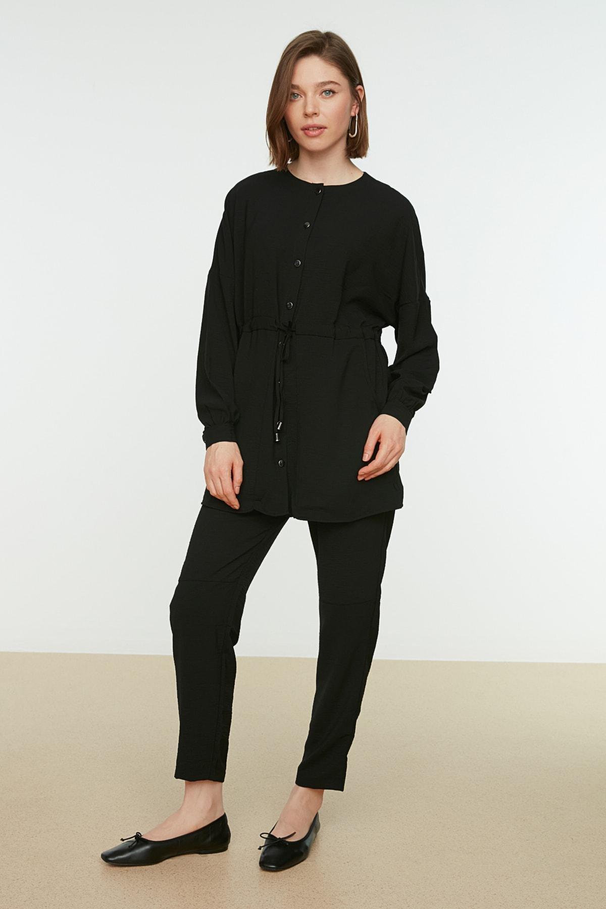Black Crew Neck Co-Ord Set, , large image number 0