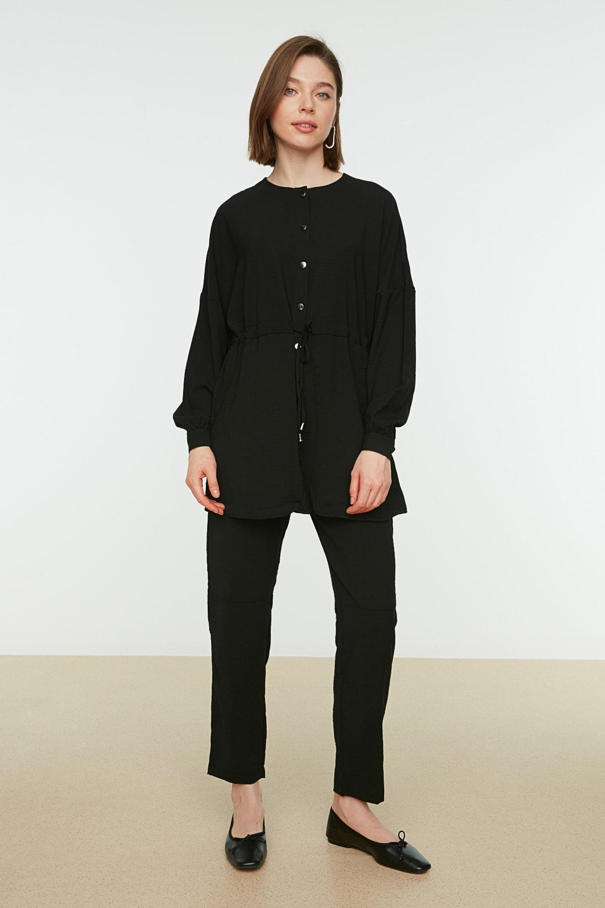 Black Crew Neck Co-Ord Set, , large image number 1
