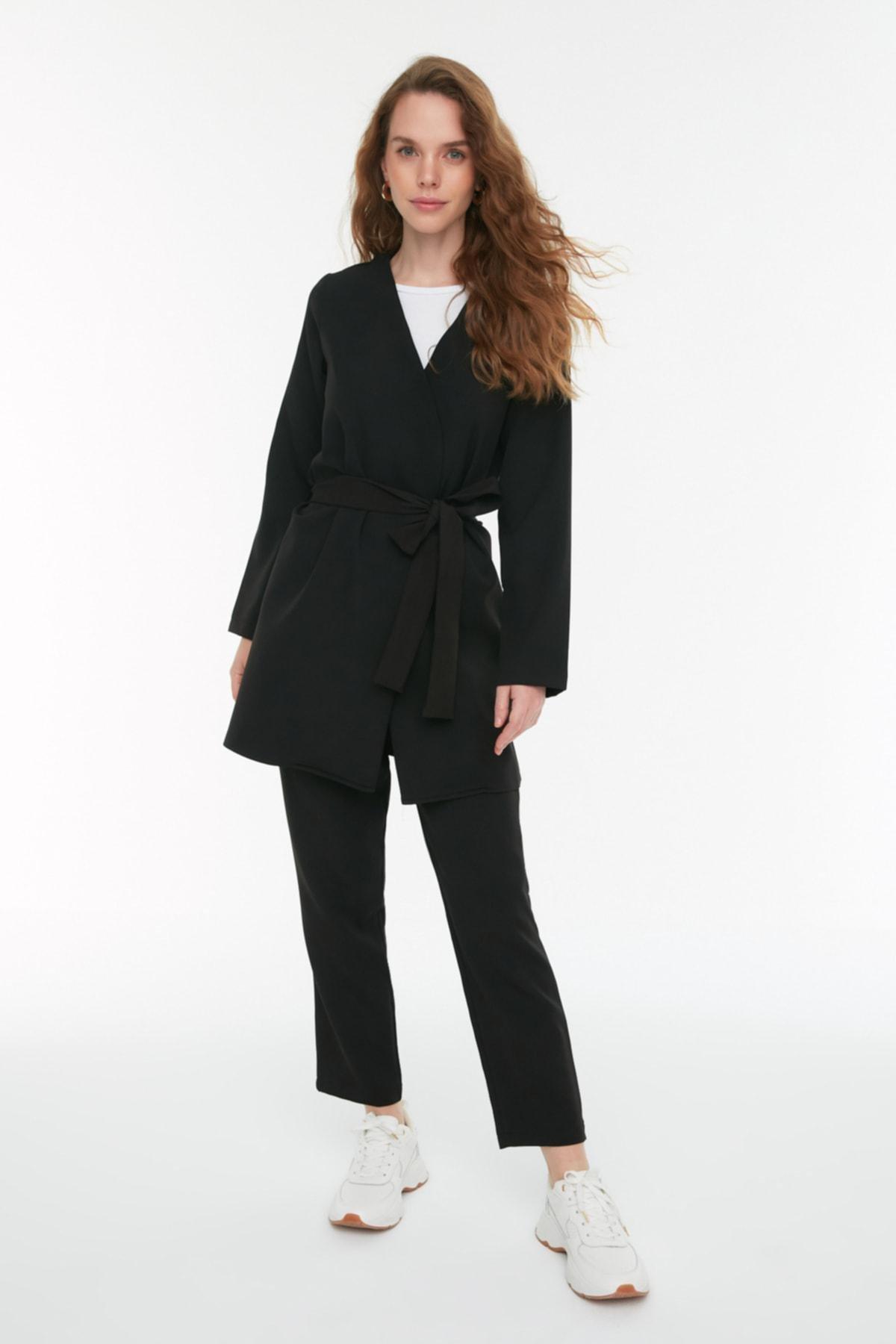 Black Relaxed High Waist Co-Ord Set, Black, large image number 0