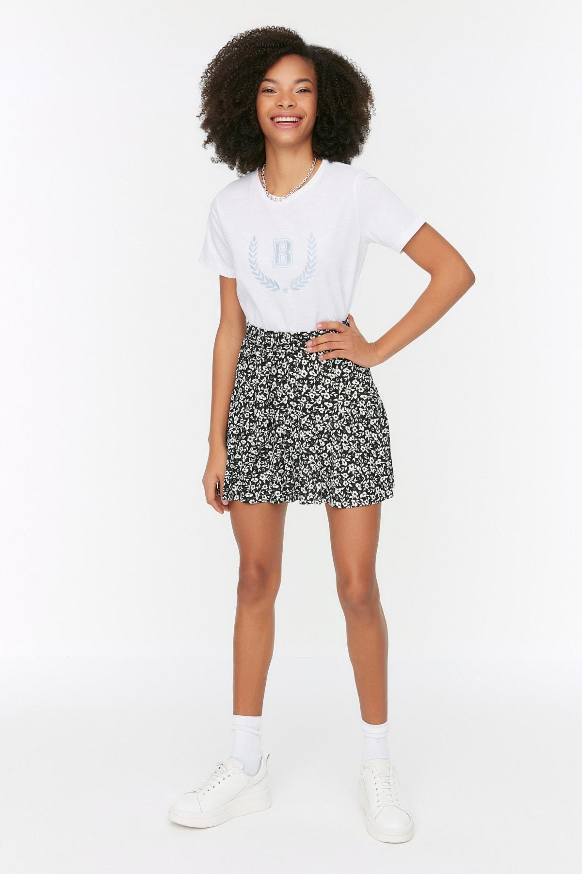 Multicolour Floral High Waist Shorts, , large image number 1