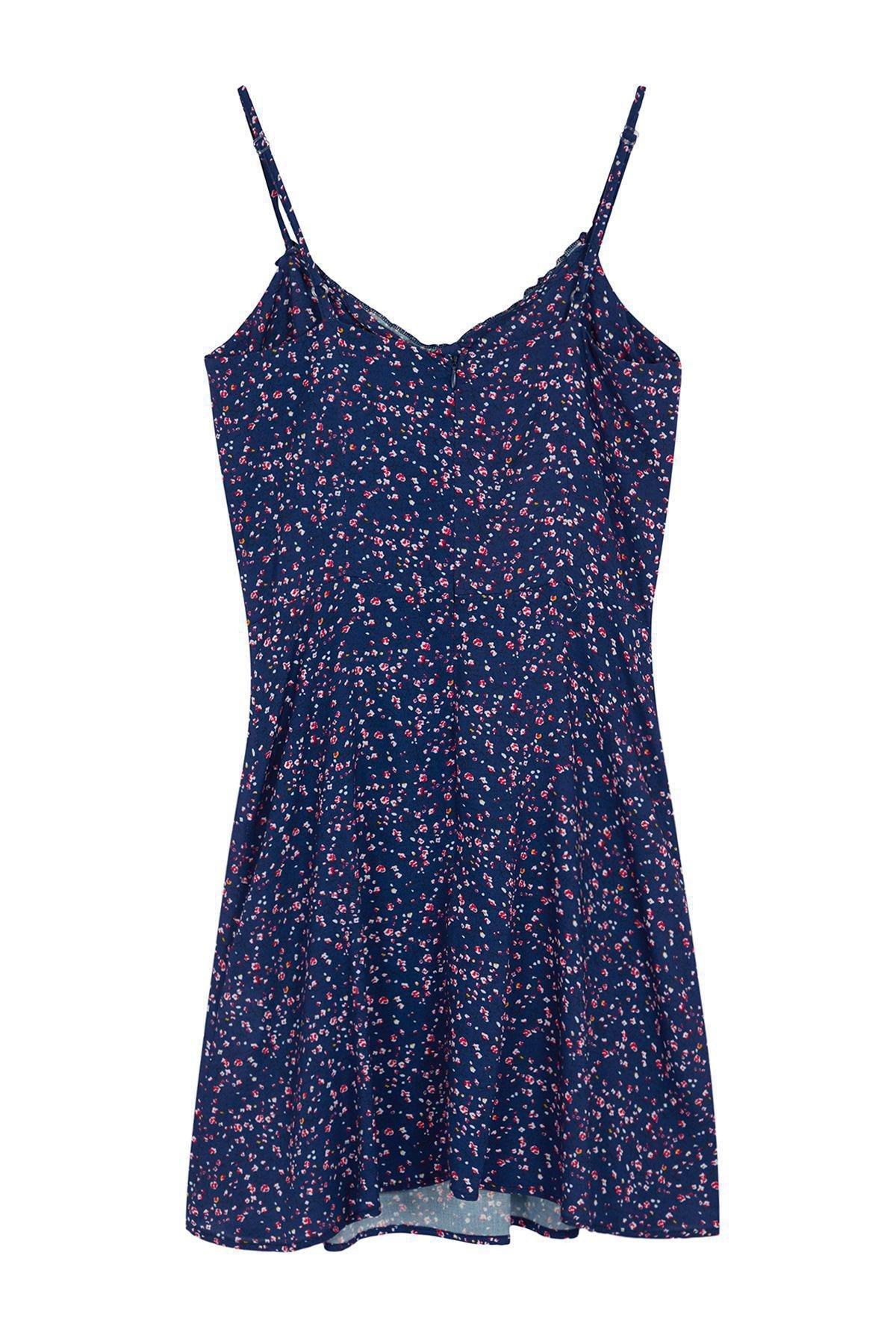 Navy Blue Floral Mini Dress, , large image number 5