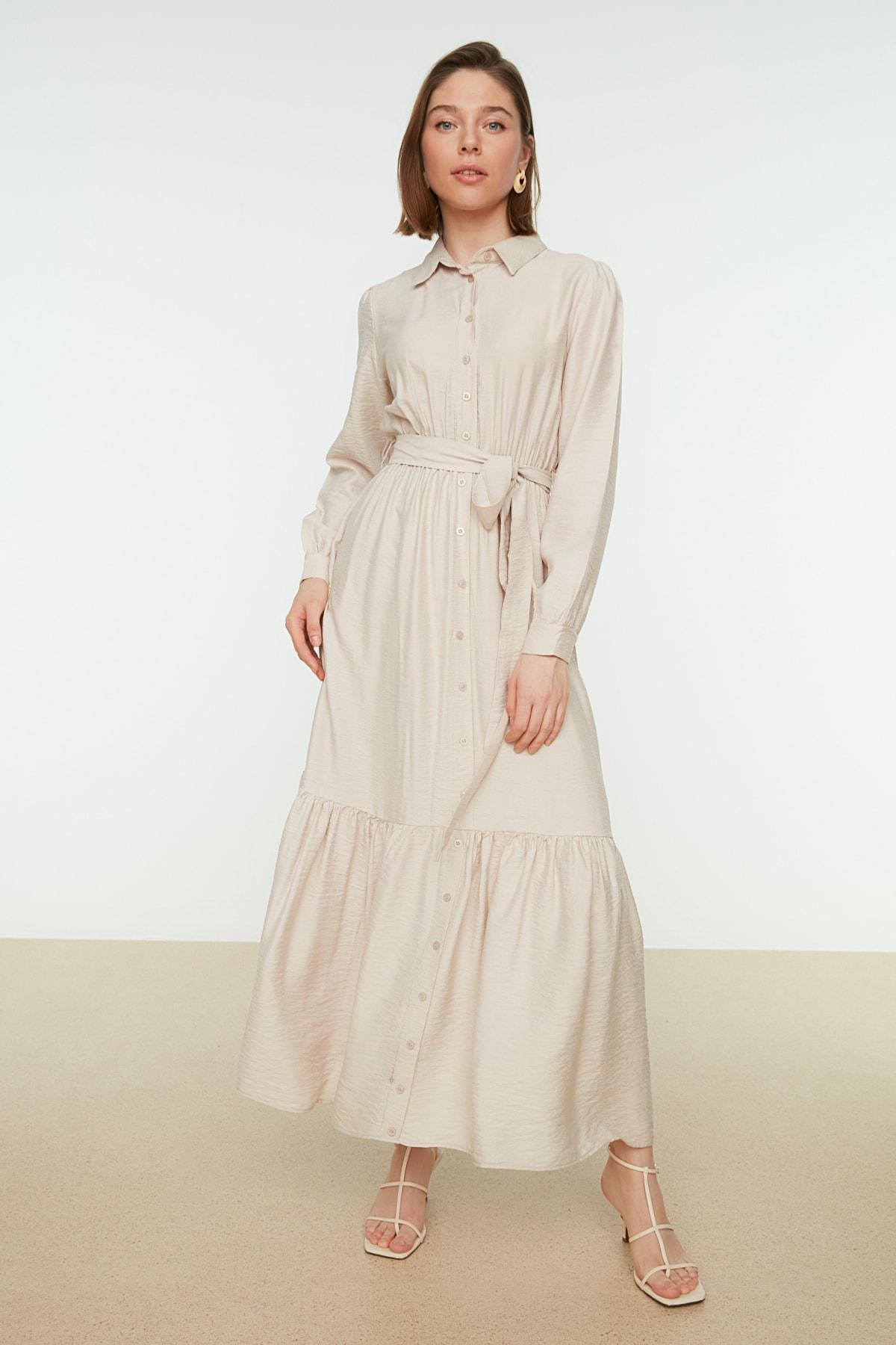 Beige A-Line Dress, , large image number 4