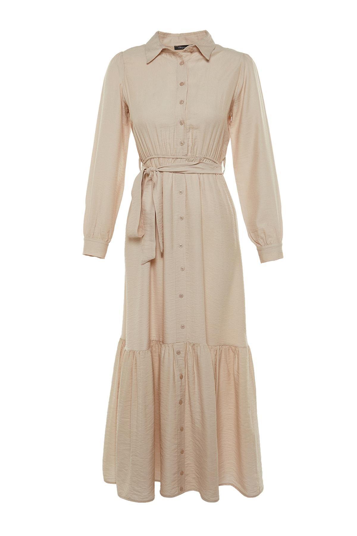 Beige A-Line Dress, , large image number 5