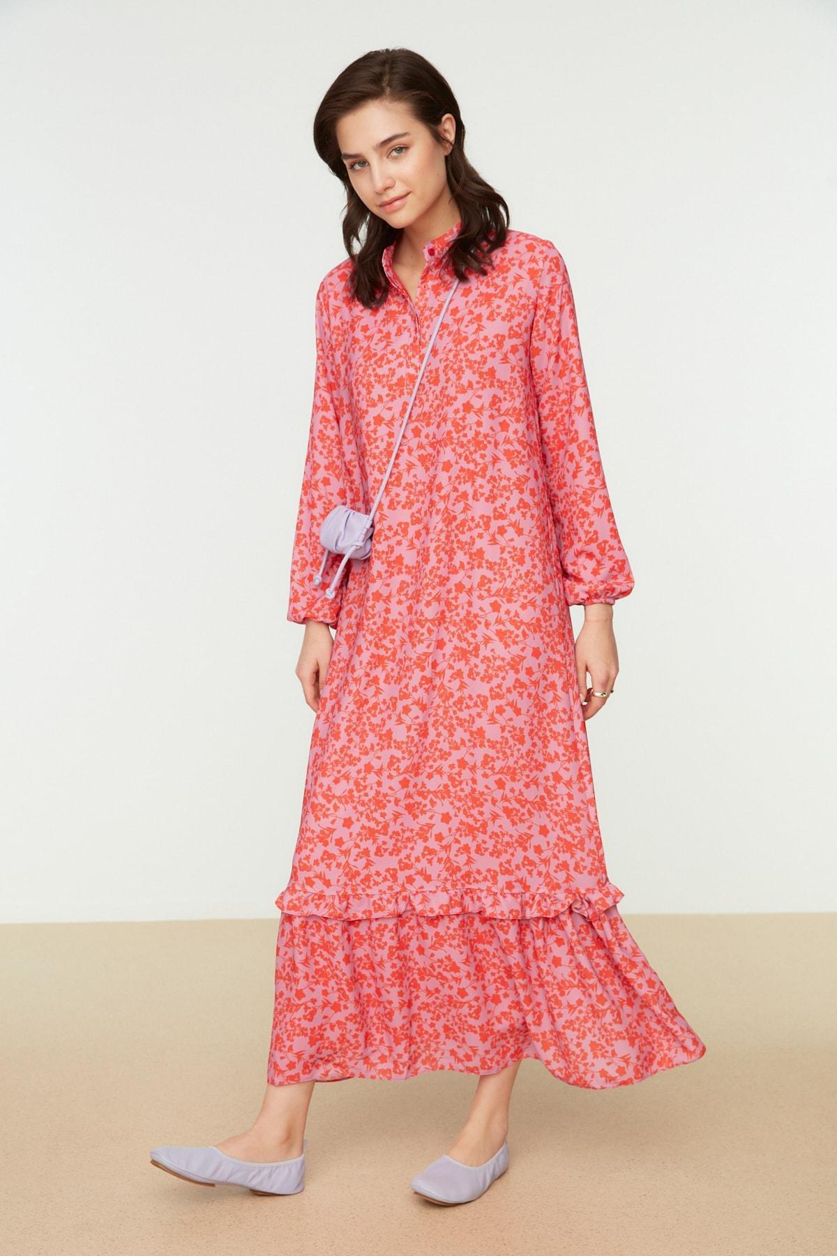 Red A Line Maxi Dress, , large image number 0