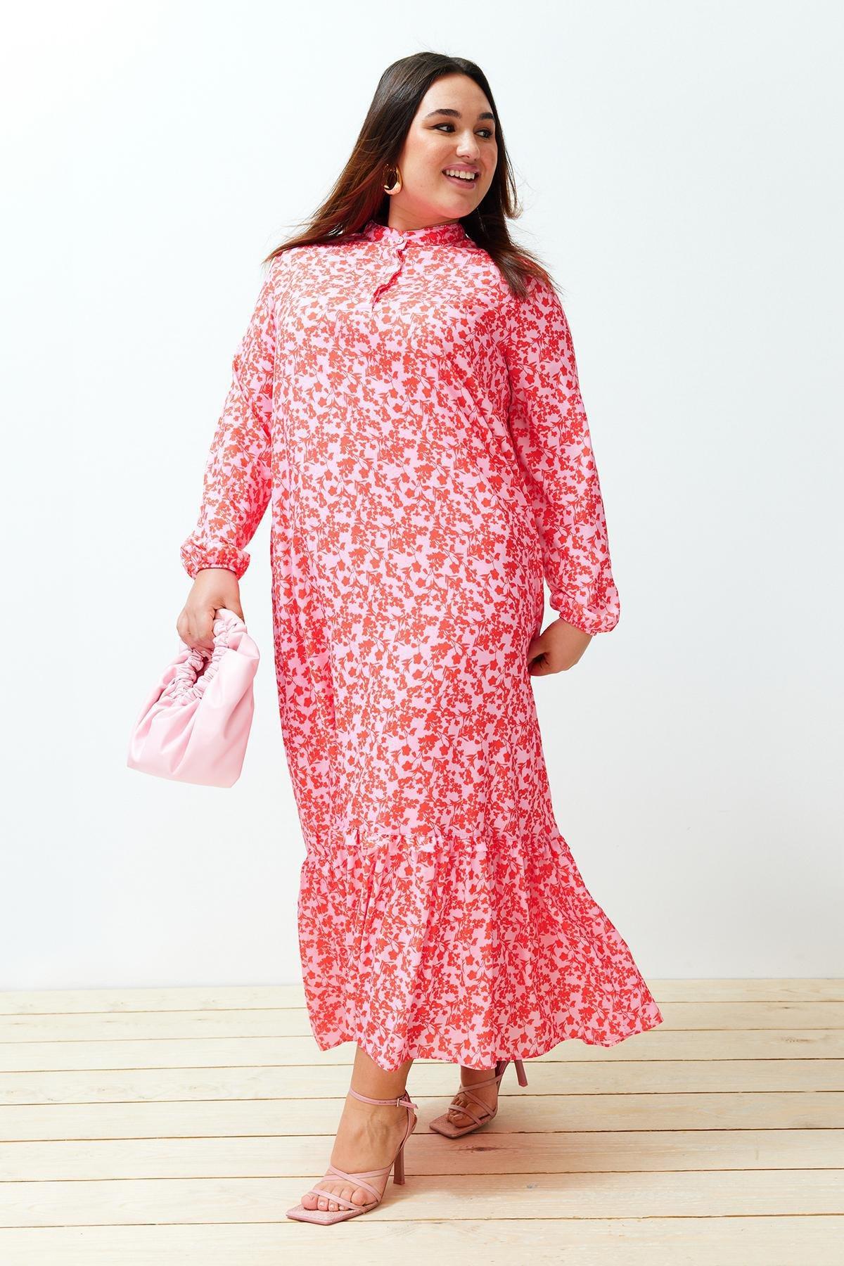 Red A Line Maxi Dress, , large image number 2