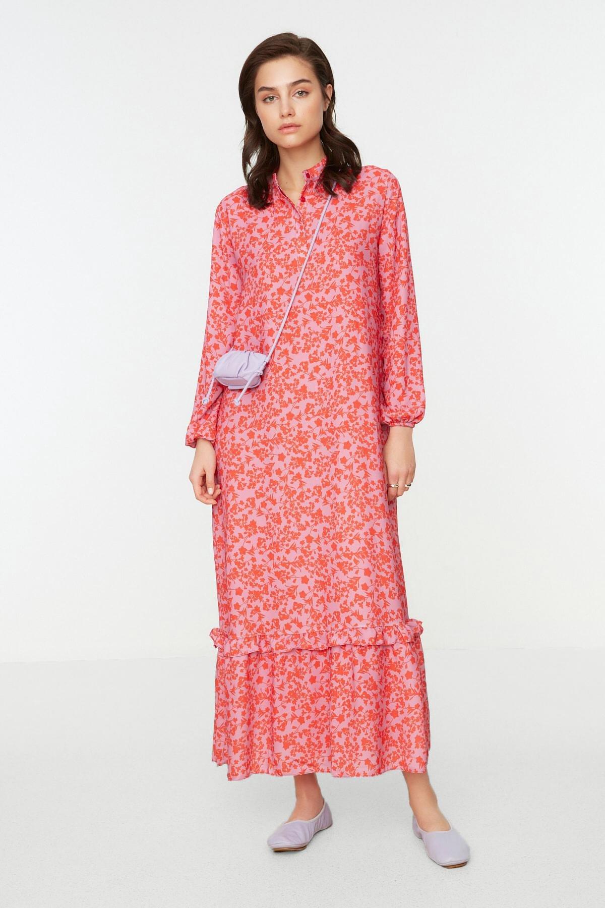 Red A Line Maxi Dress, , large image number 3