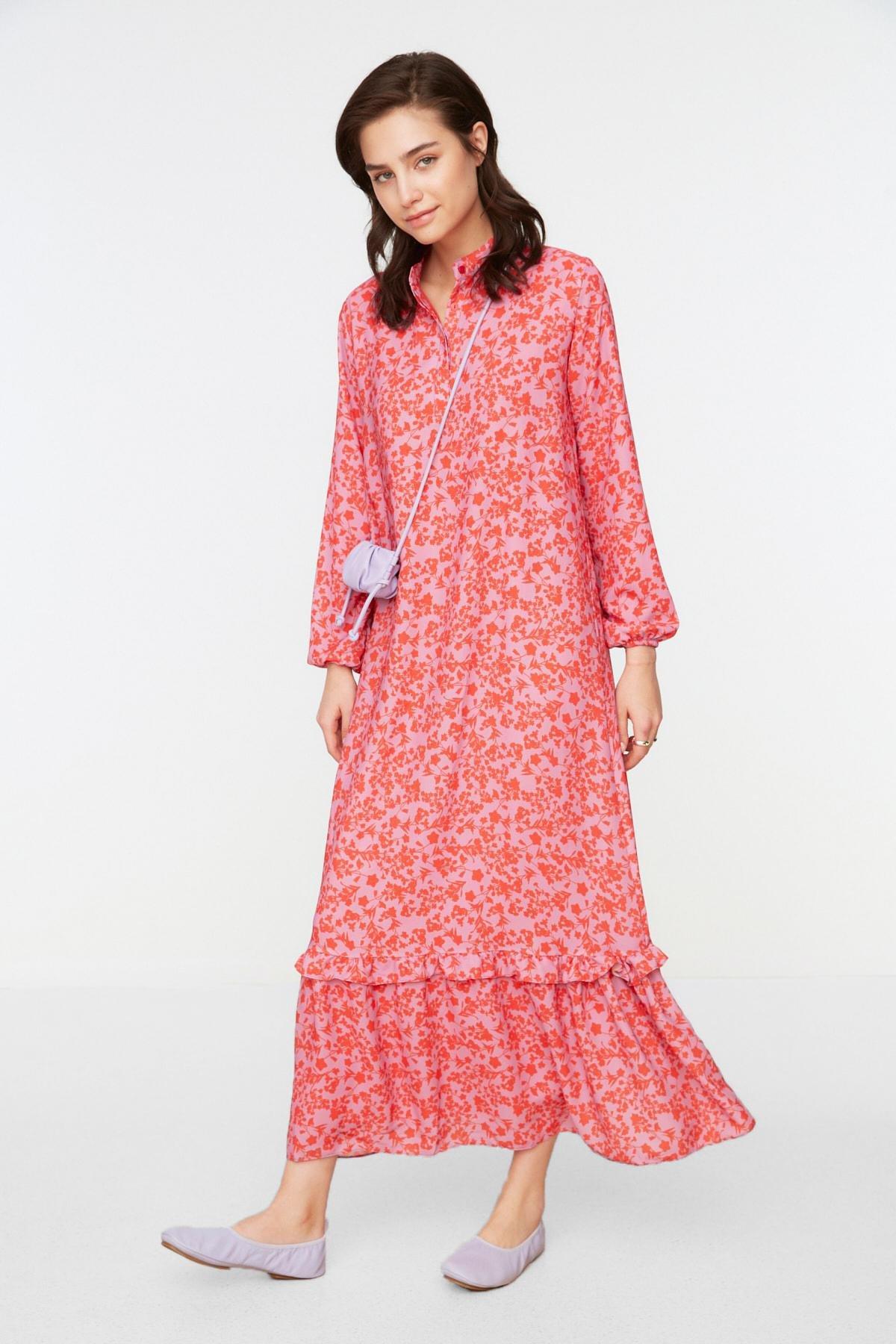 Red A Line Maxi Dress, , large image number 4