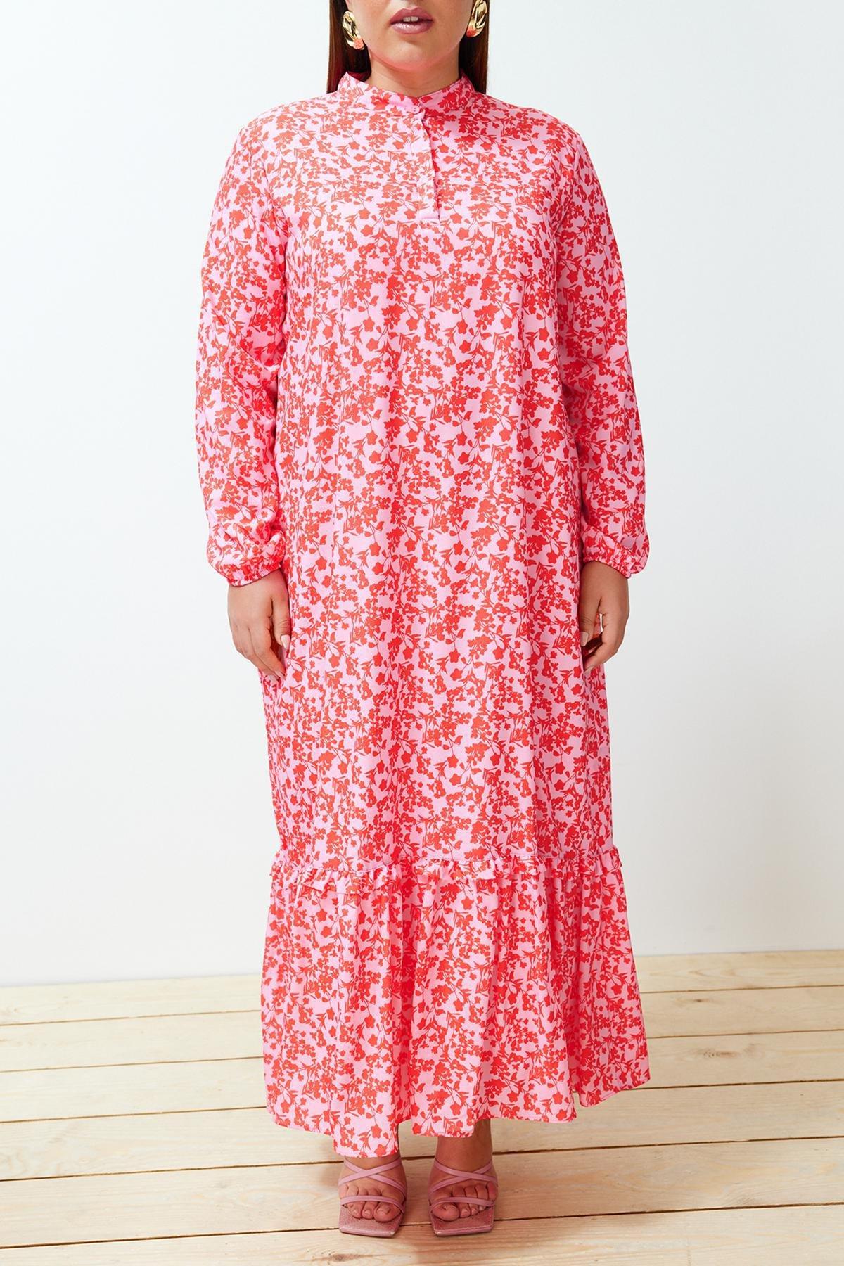 Red A Line Maxi Dress, , large image number 5