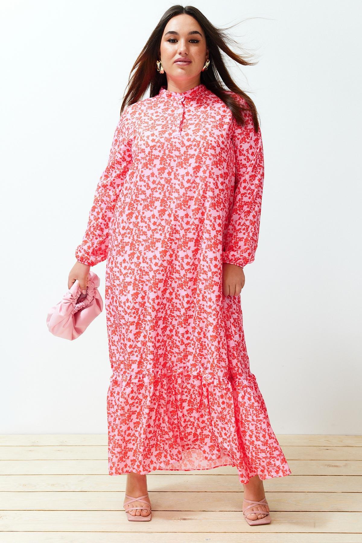 Red A Line Maxi Dress, , large image number 6