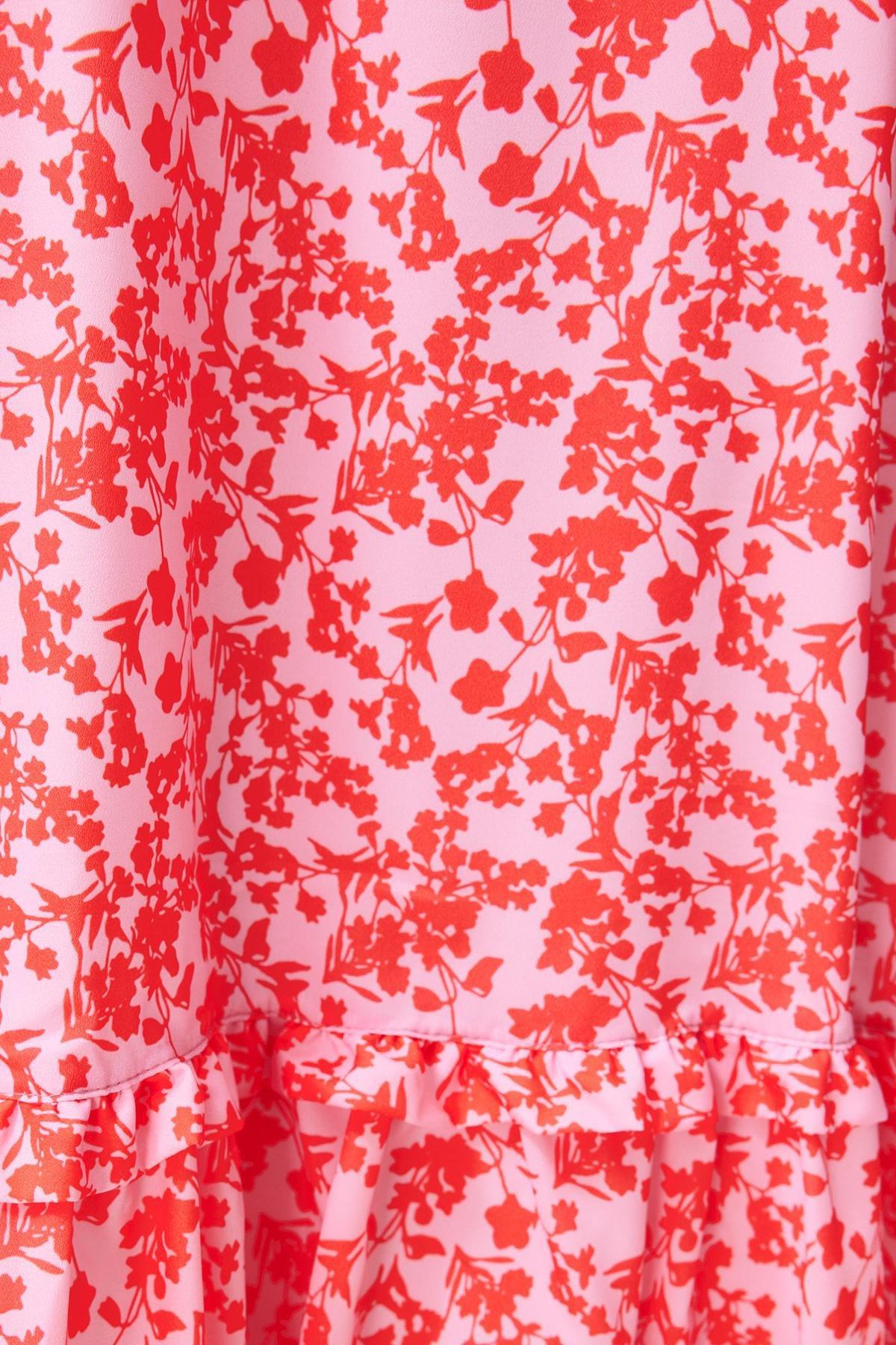 Red A Line Maxi Dress, , large image number 7