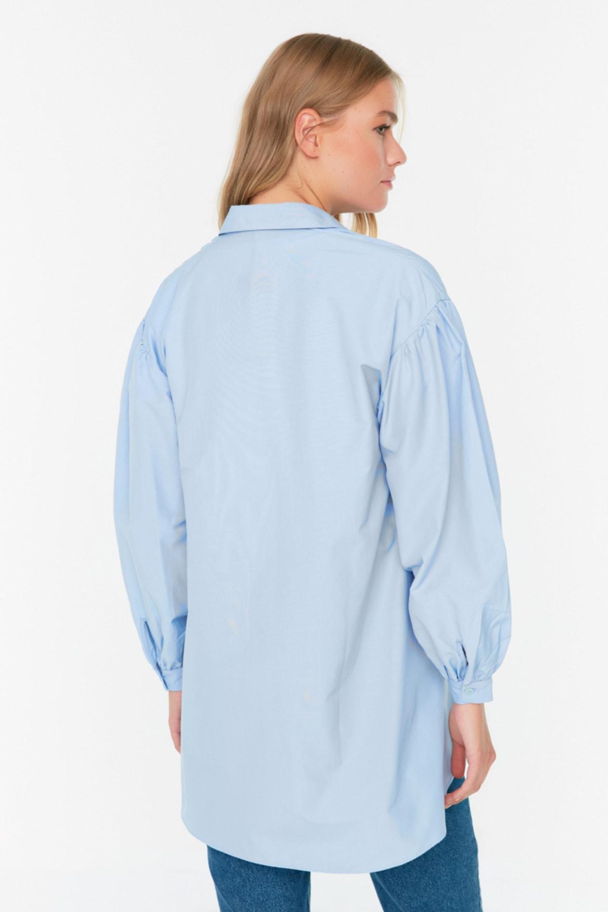 Blue Oversize Shirt, , large image number 4