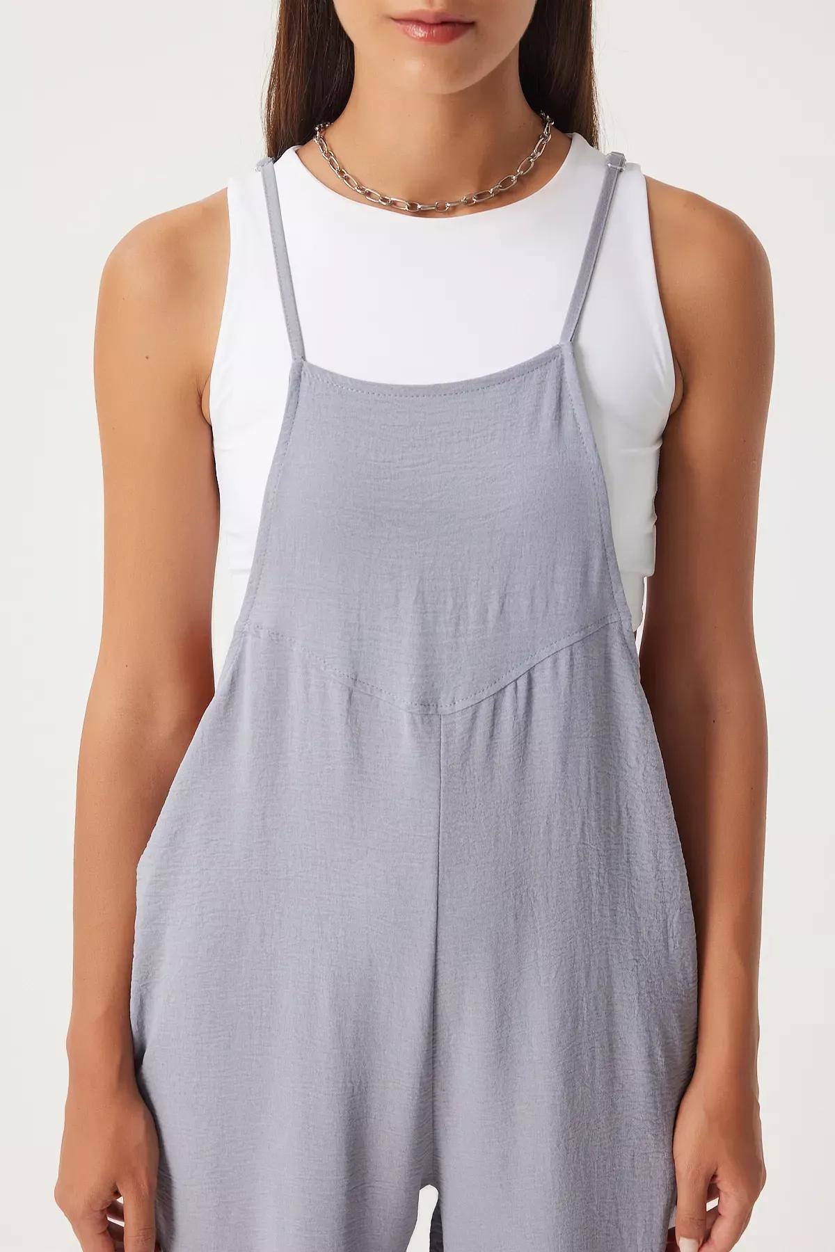 Gray Plain Overalls DD00910, , large image number 4