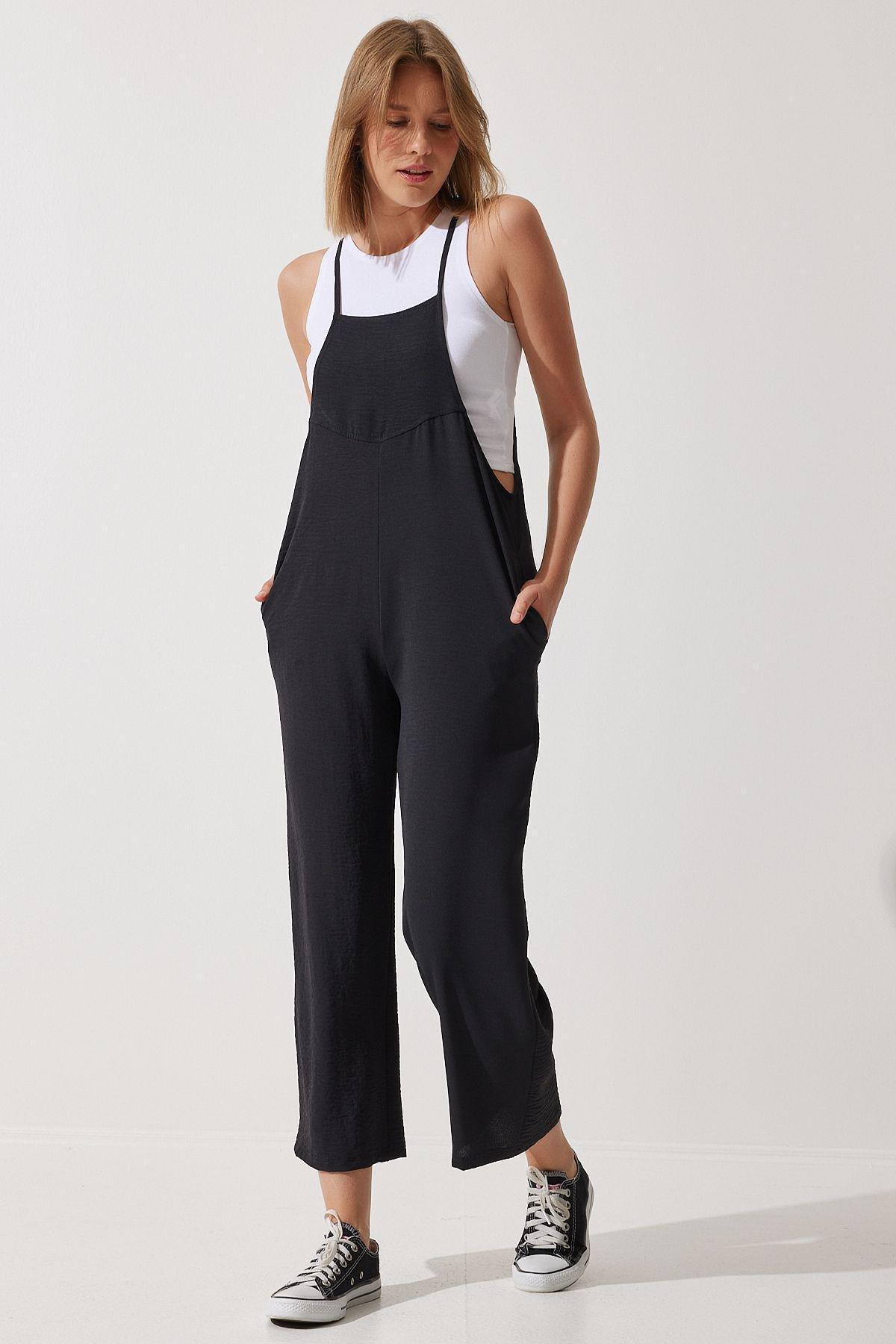 Black Plain Jumpsuit, , large image number 0