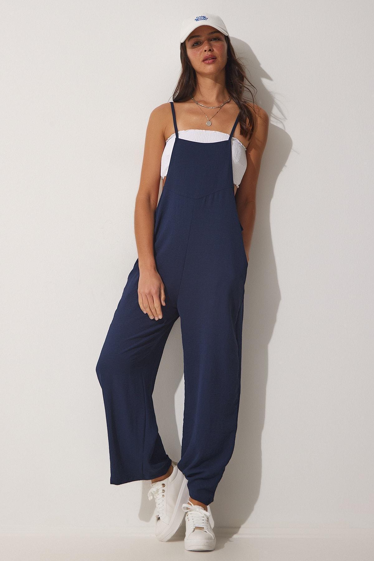 Happiness Istanbul - Navy Blue Plain Jumpsuit