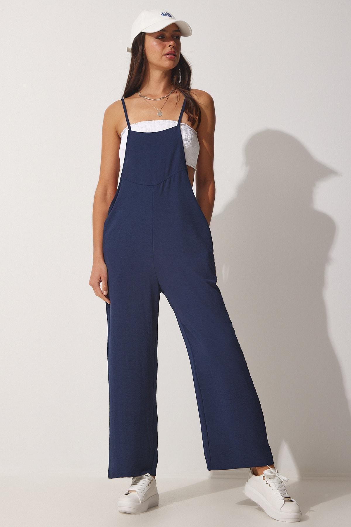 Happiness Istanbul - Navy Blue Plain Jumpsuit