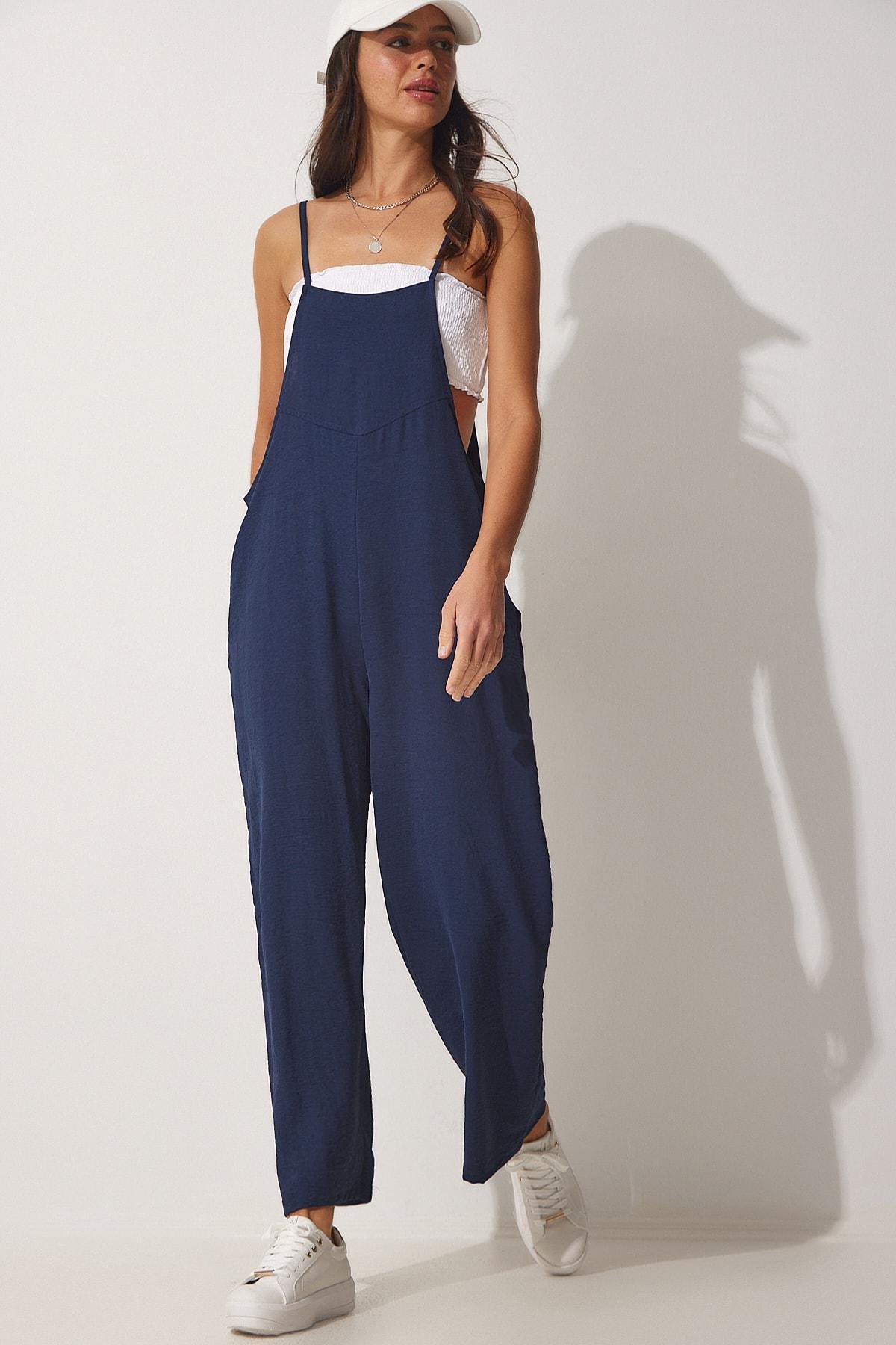 Happiness Istanbul - Navy Blue Plain Jumpsuit