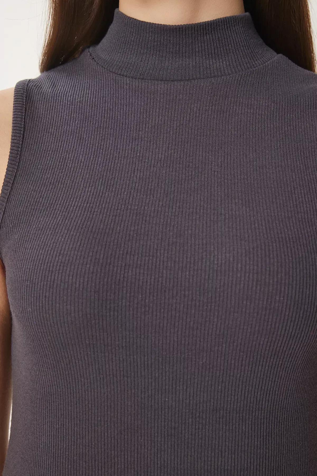 Black Sleeveless Knitted Blouse, C101_4877, large image number 6