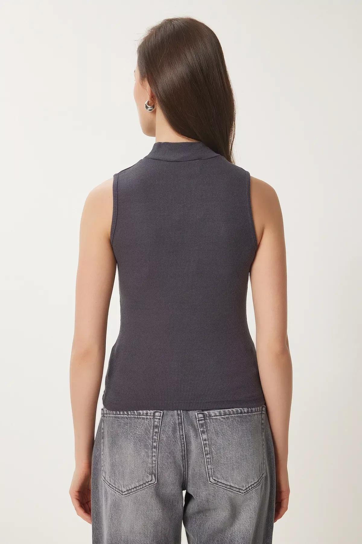Black Sleeveless Knitted Blouse, C101_4877, large image number 7