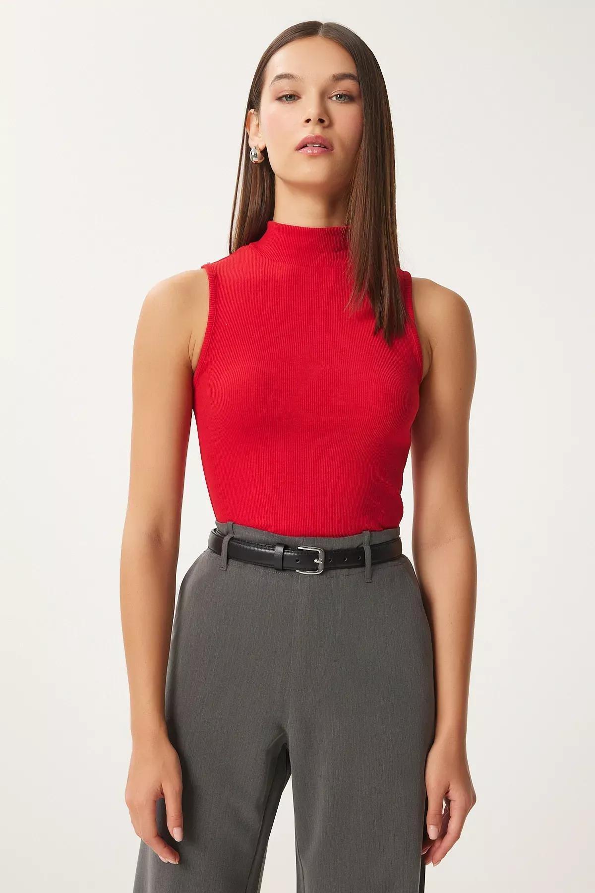 Red Grey Melange Blouse, C101_7495, large image number 1