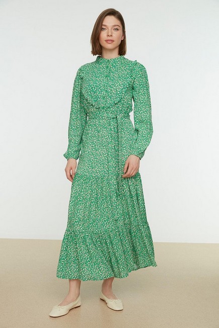Trendyol - Green A Line Maxi Dress