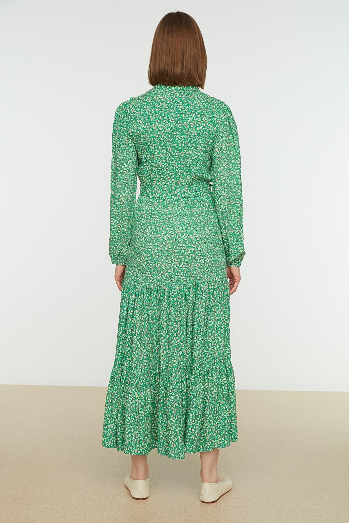 Green A Line Maxi Dress, , large image number 4