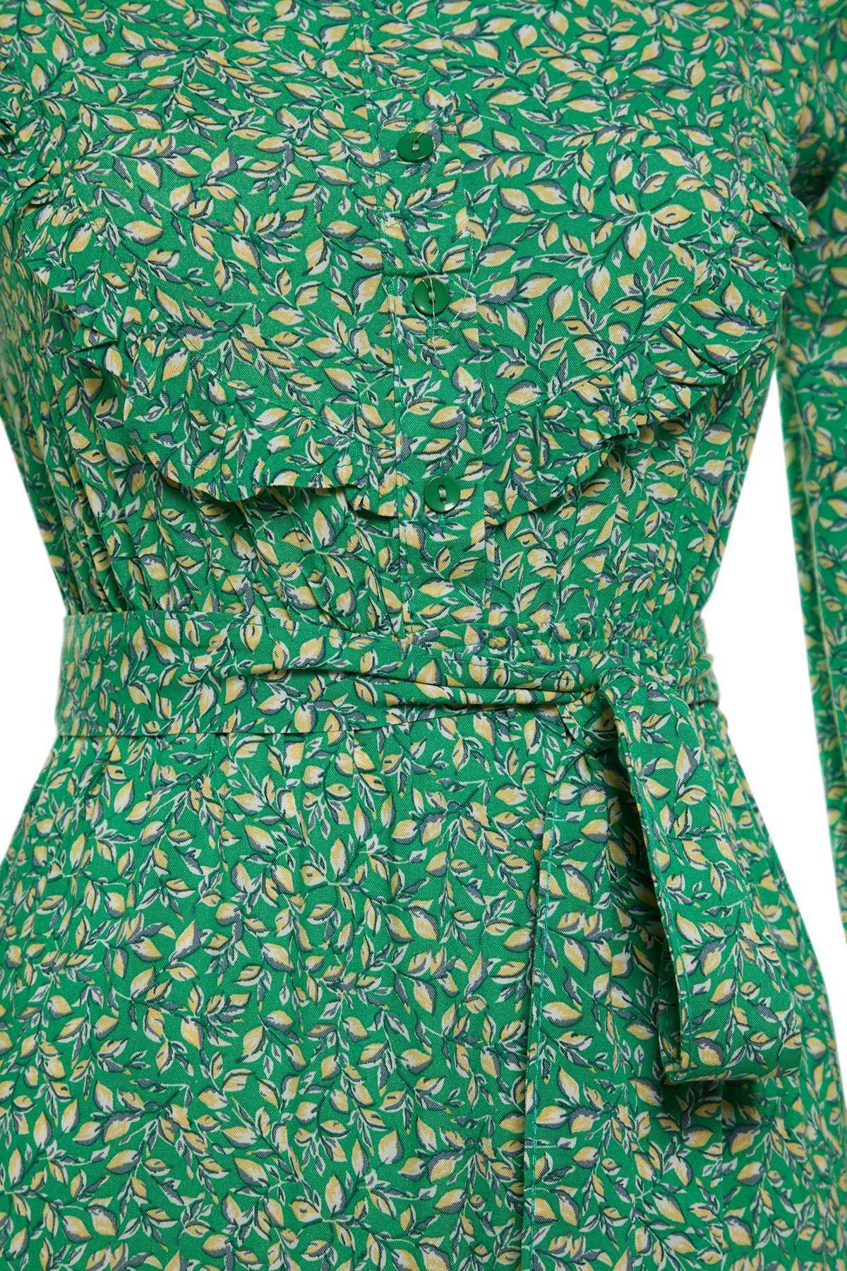 Green A Line Maxi Dress, , large image number 5