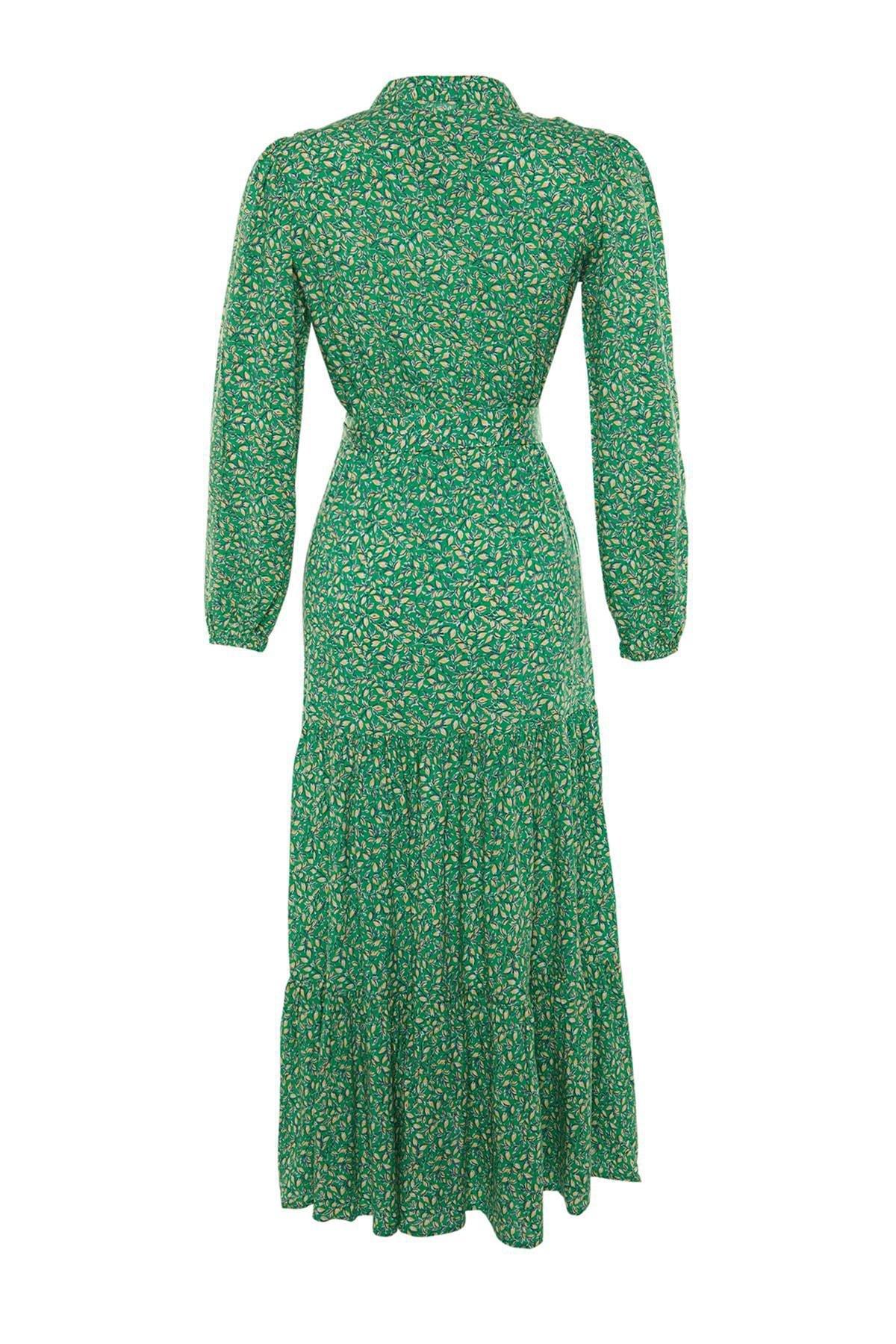 Green A Line Maxi Dress, , large image number 6