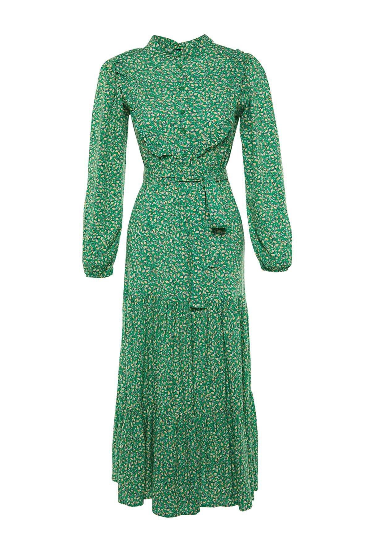 Trendyol - Green A Line Maxi Dress