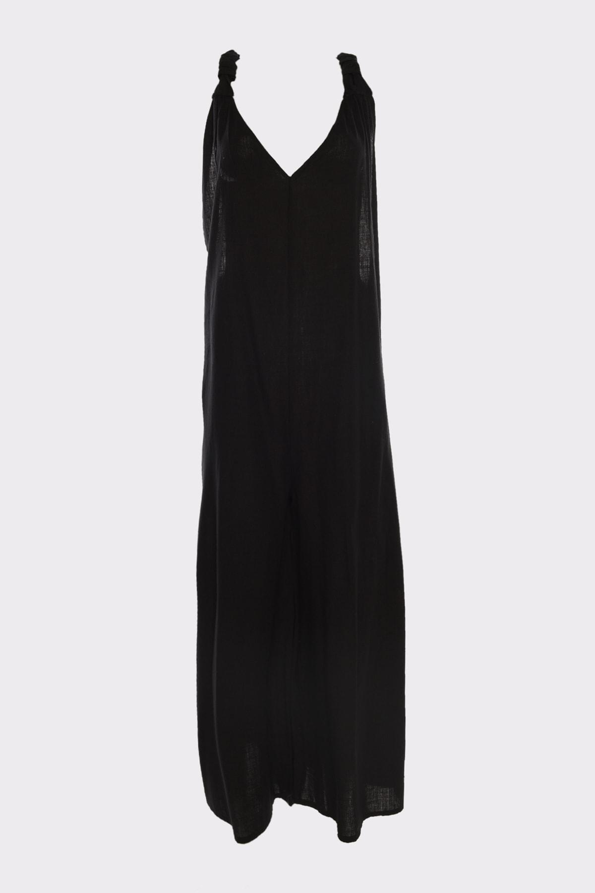 Black Relaxed Long Jumpsuit, , large image number 9