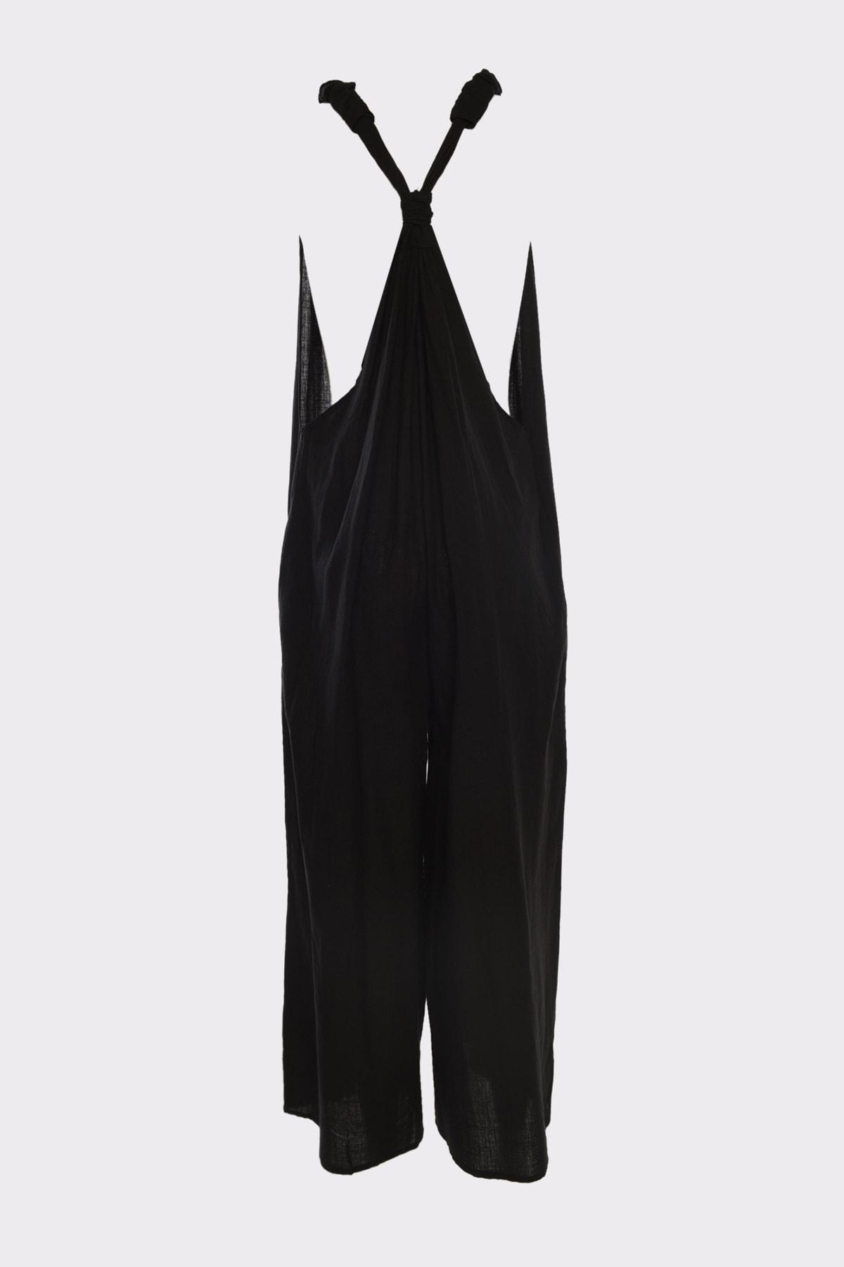 Black Relaxed Long Jumpsuit, , large image number 10