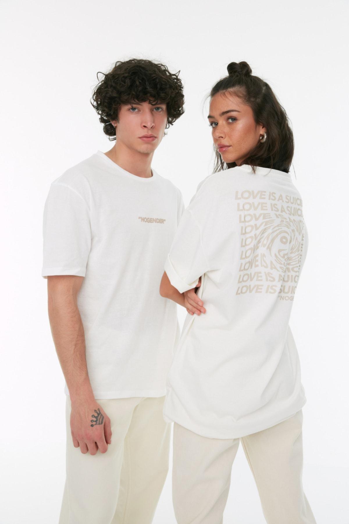 White Printed Crew Neck Tshirt, , large image number 0