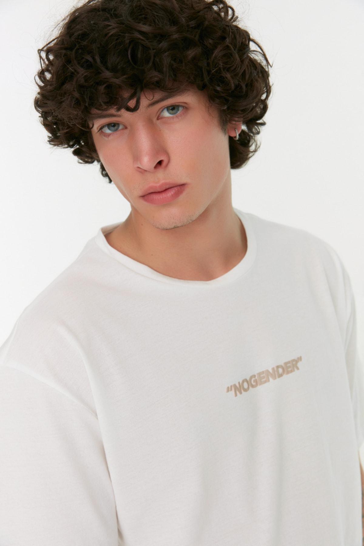 White Printed Crew Neck Tshirt, , large image number 4