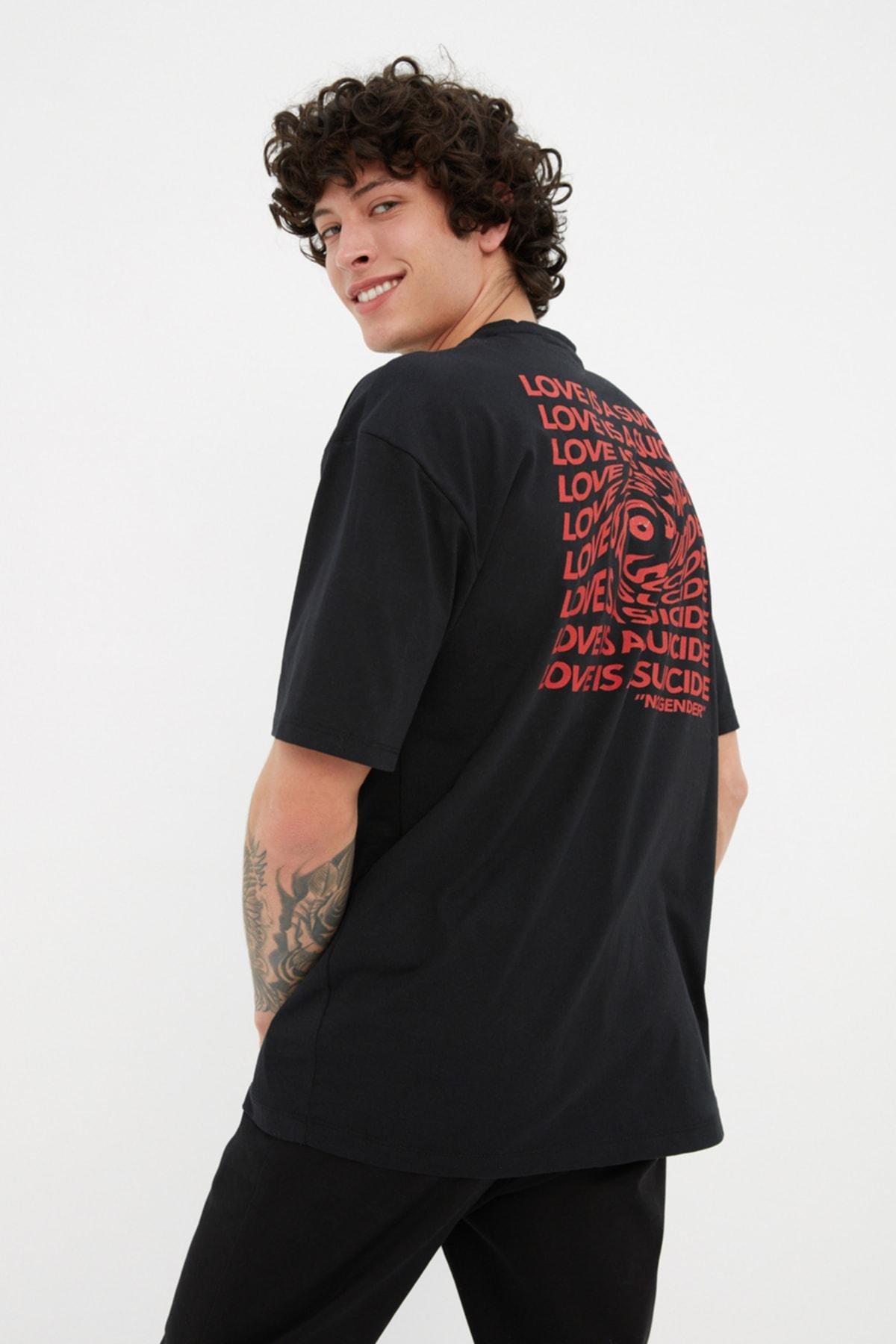 Black Crew Neck Tshirt, , large image number 5