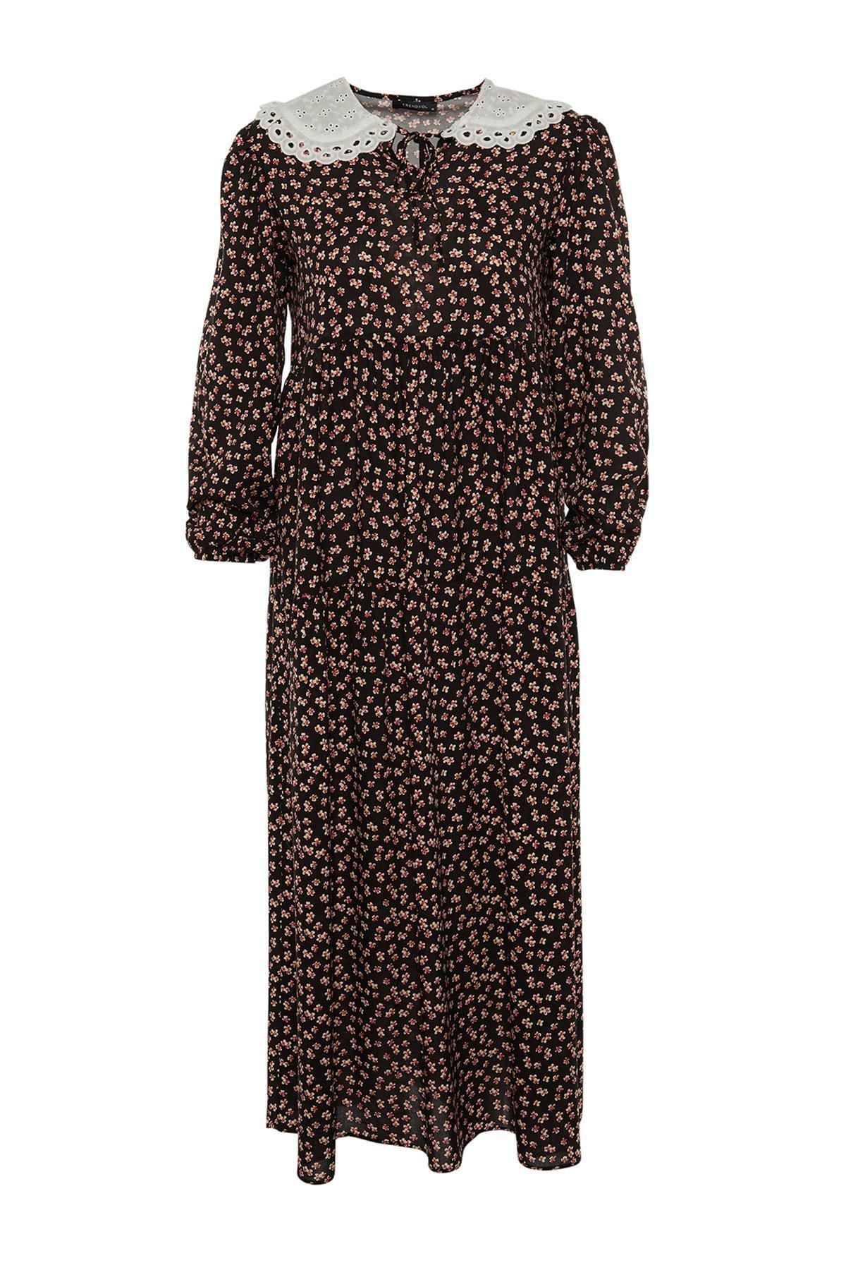Black A Line Peter Pan Collar Dress, , large image number 6