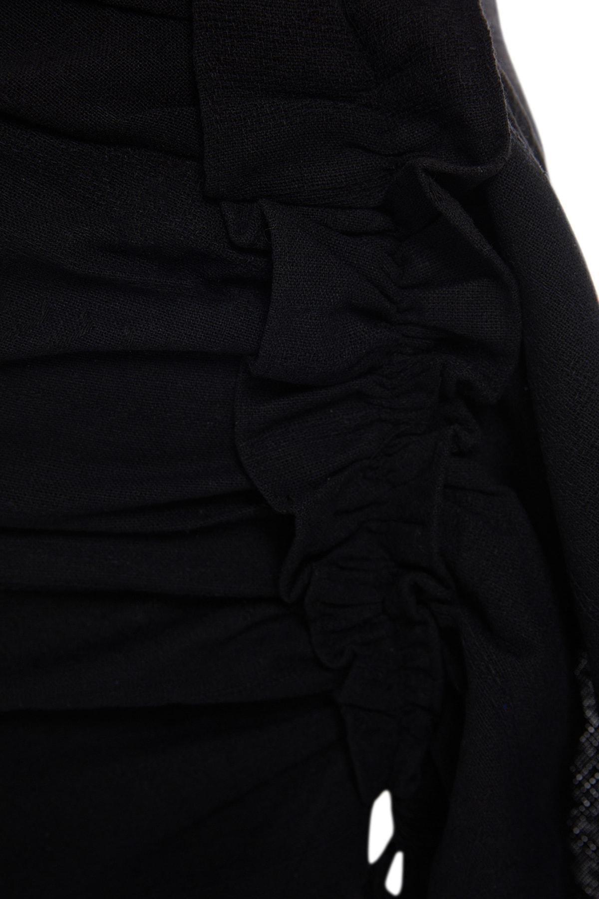 Black Ruffle Hem Maxi Skirt, Black, large image number 7