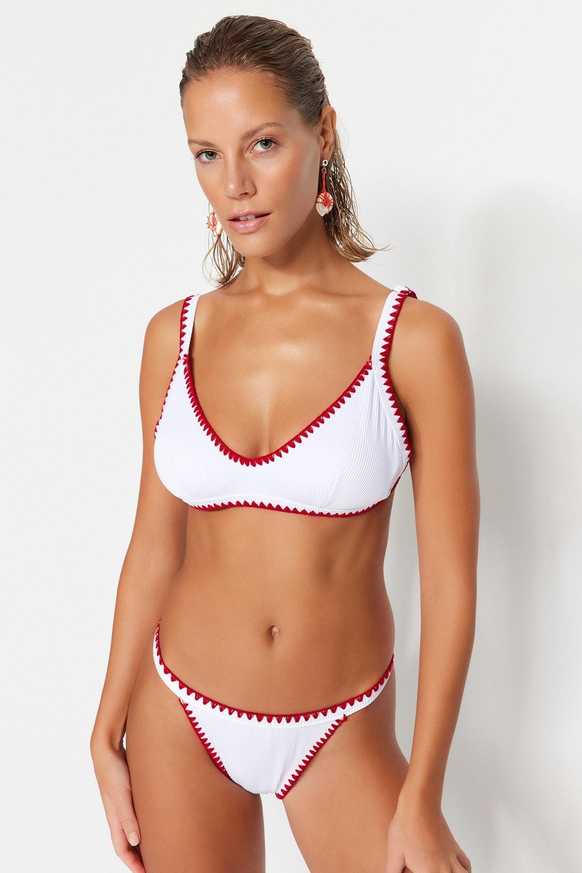 White Plain Bikini Top, , large image number 2