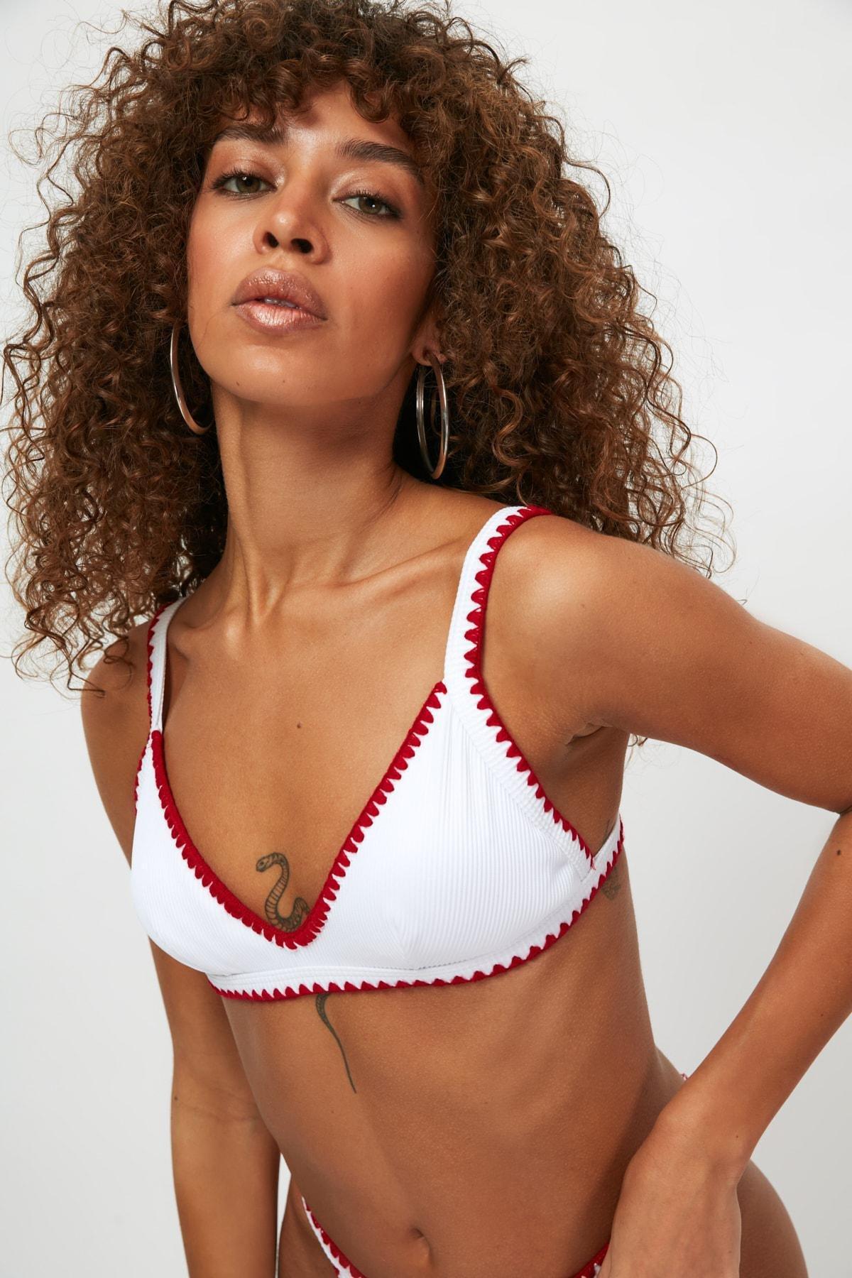 White Plain Bikini Top, , large image number 6