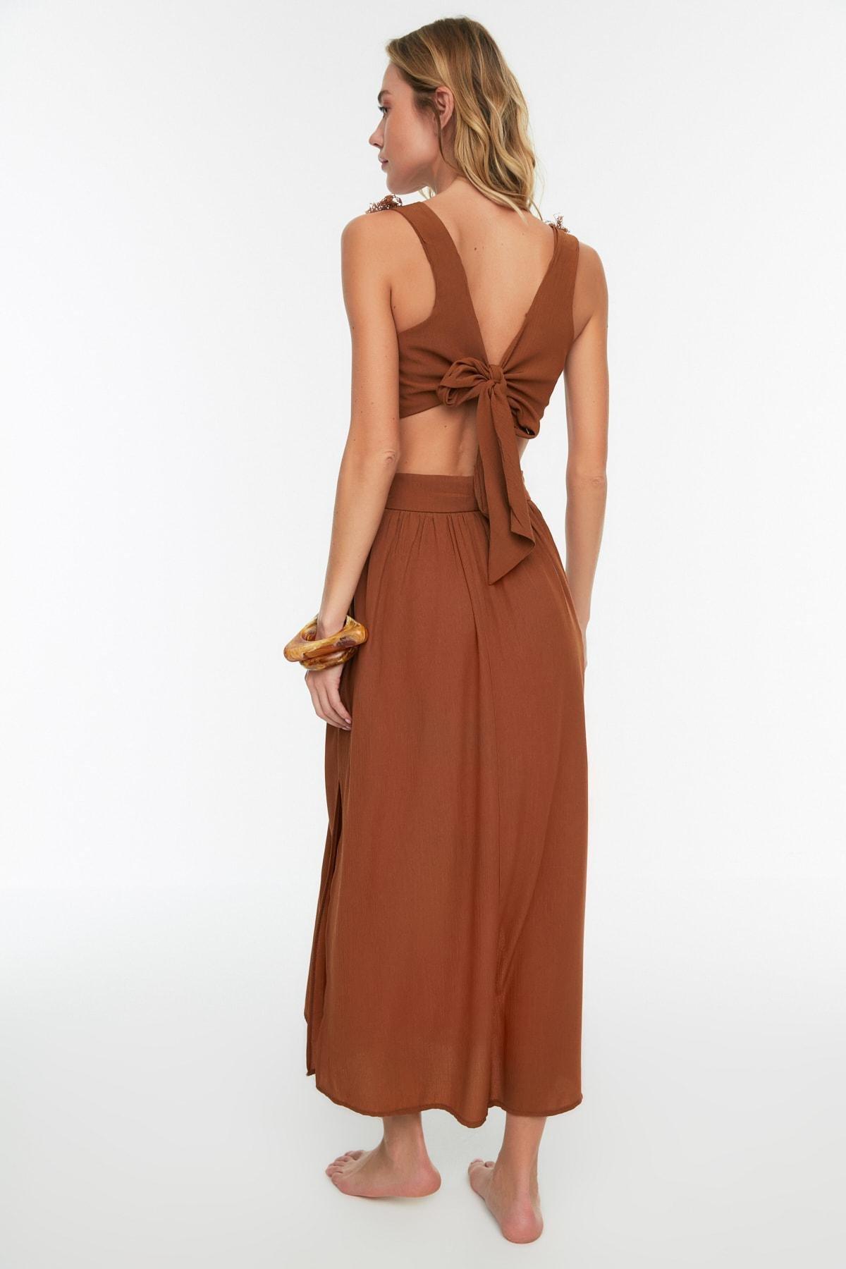 Brown A-Line Dress, , large image number 4
