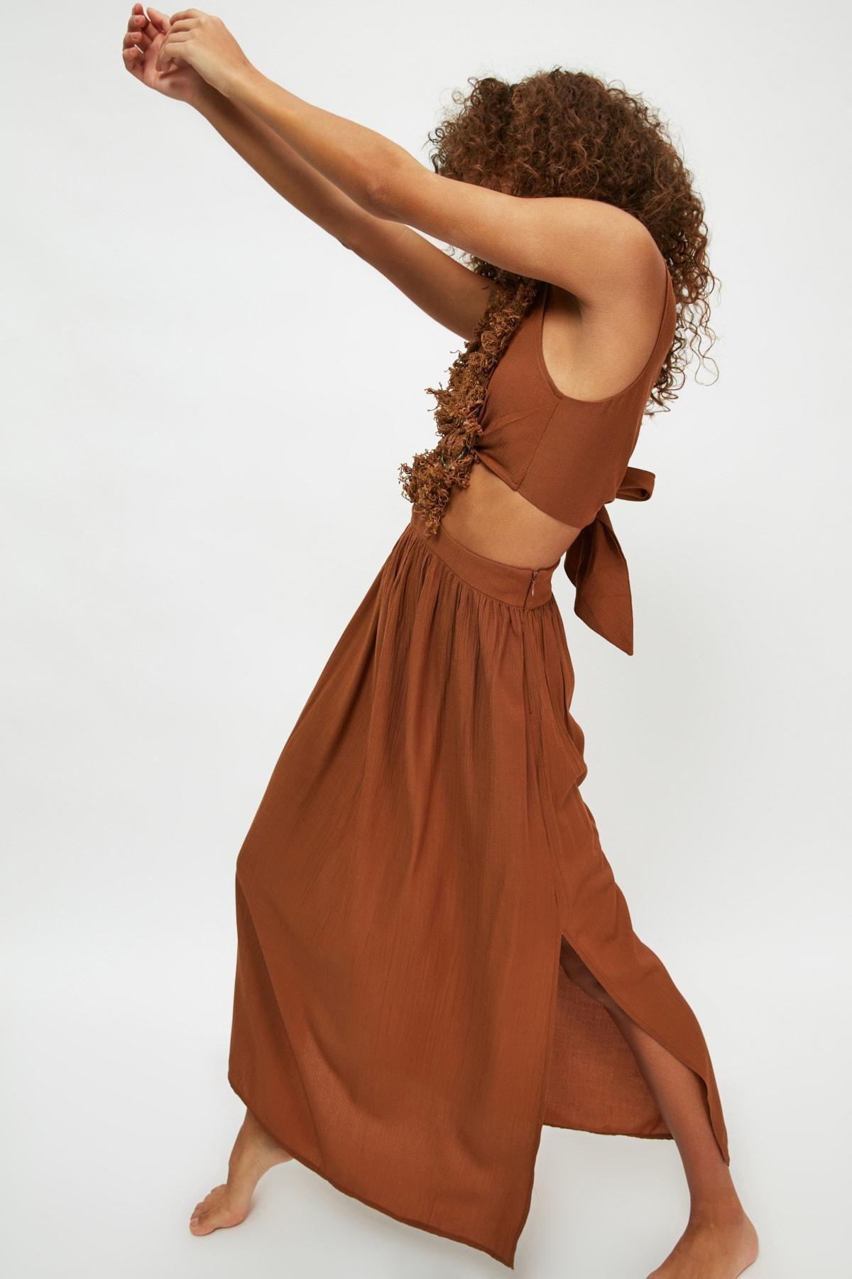 Brown A-Line Dress, , large image number 6