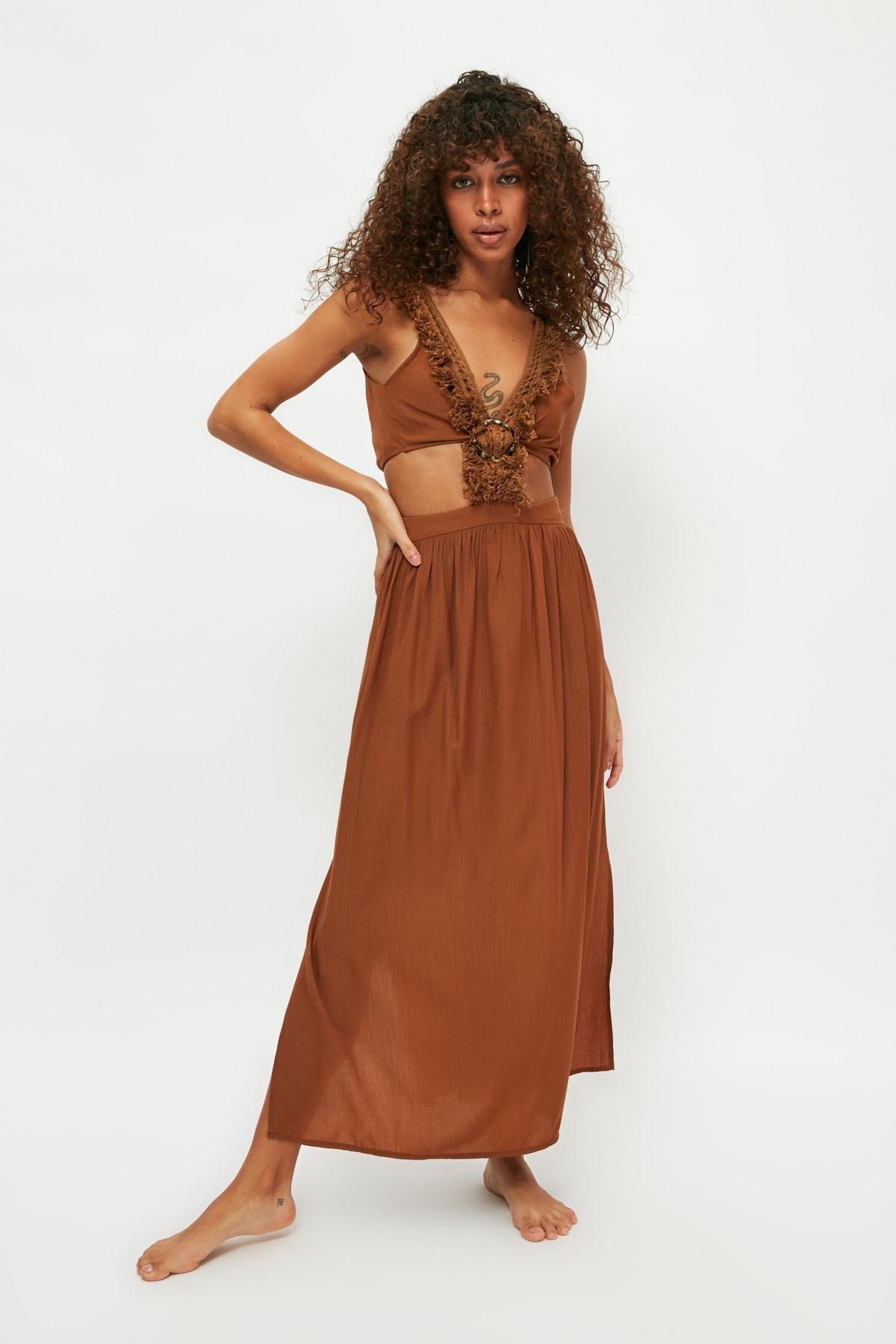 Brown A-Line Dress, , large image number 7