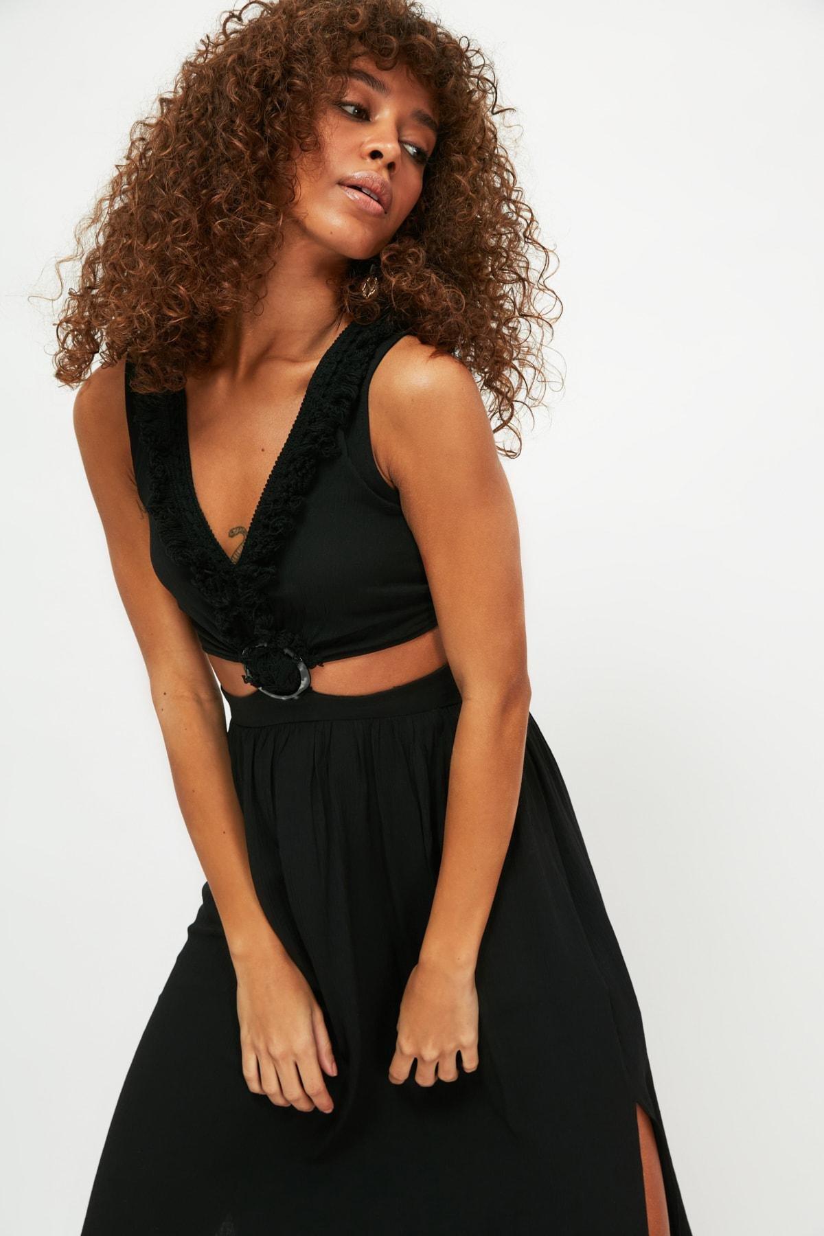 Black A-Line Dress, , large image number 5