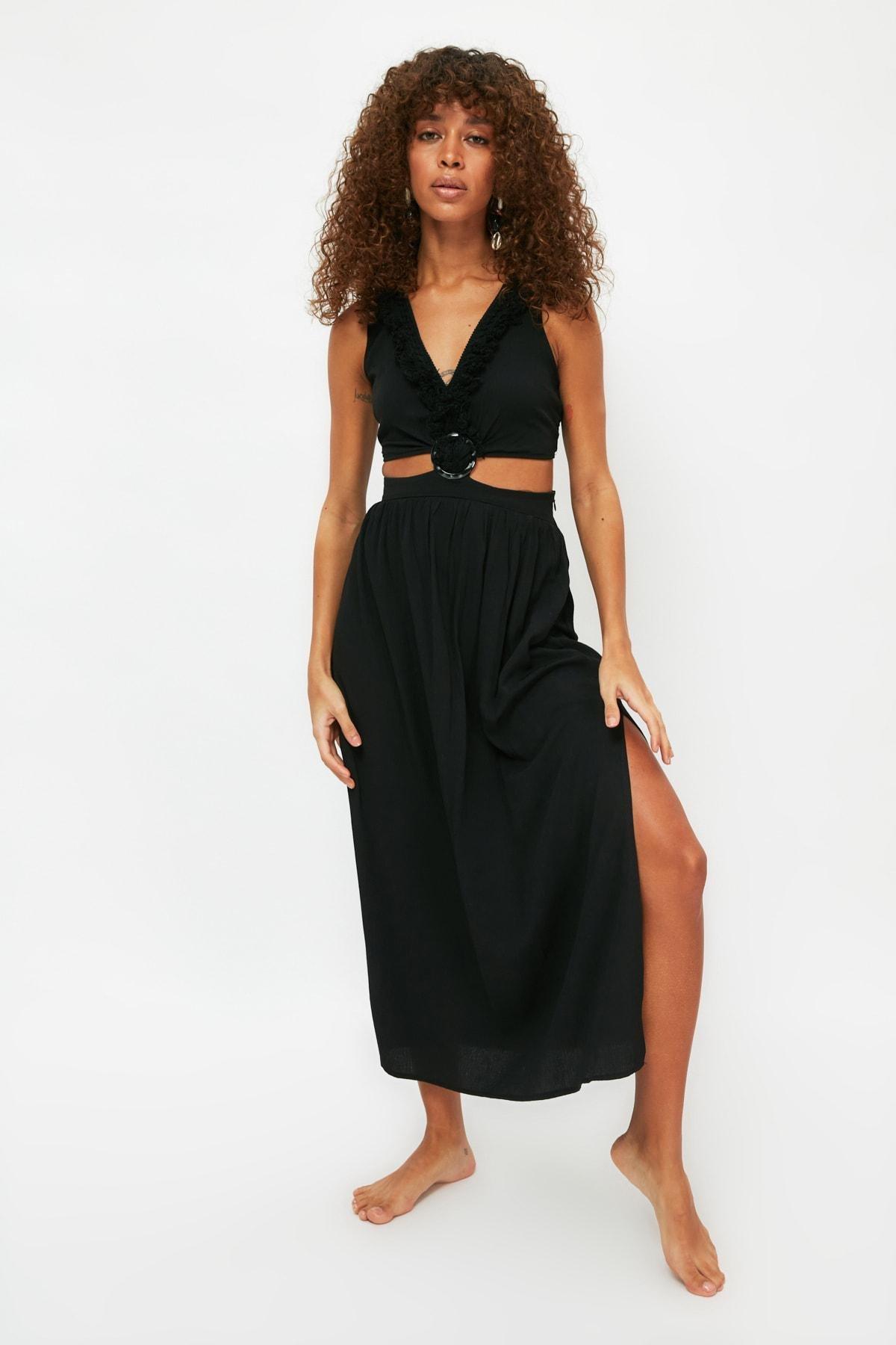 Black A-Line Dress, , large image number 6