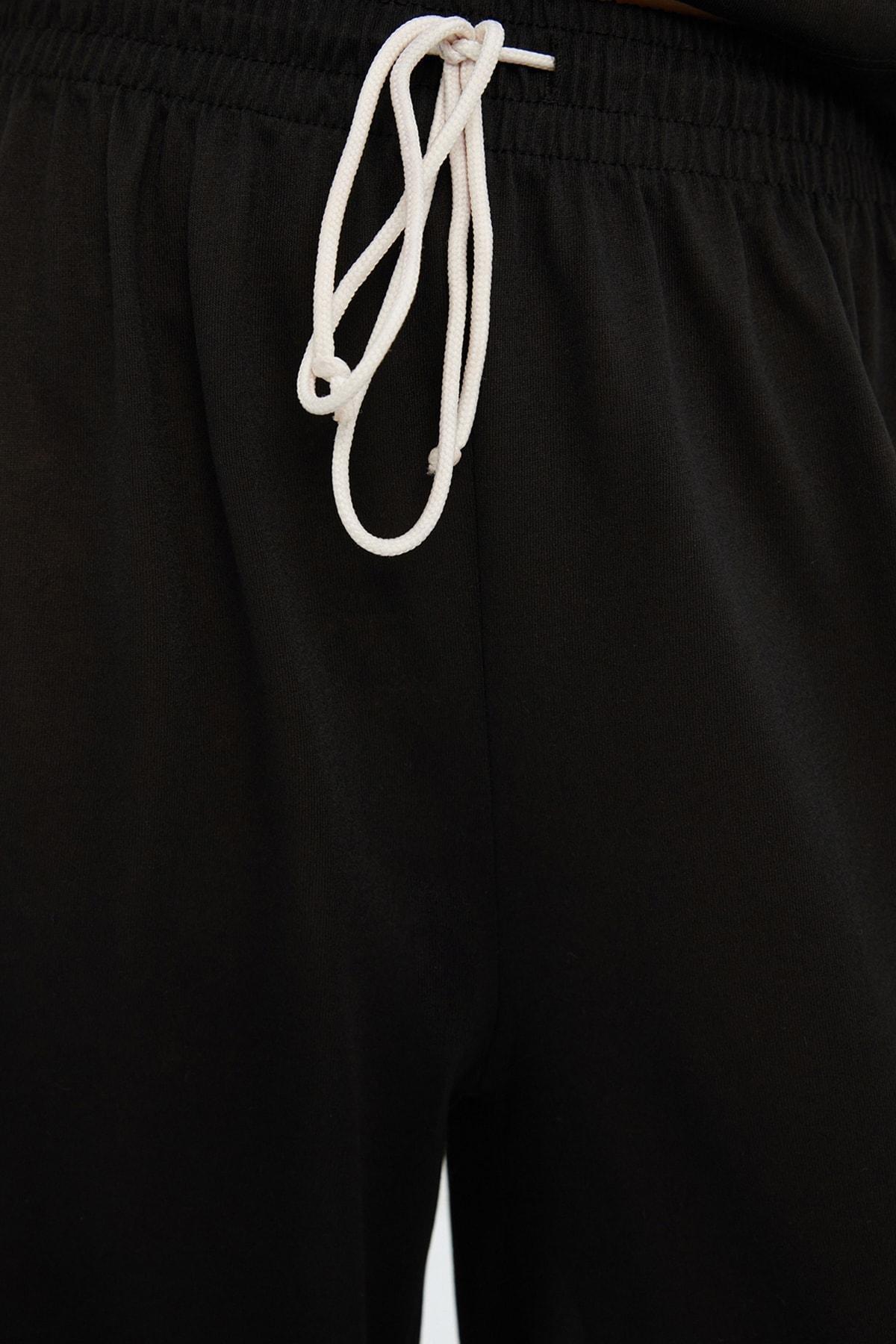 Black Printed Mid Waist Pajama Set, , large image number 4