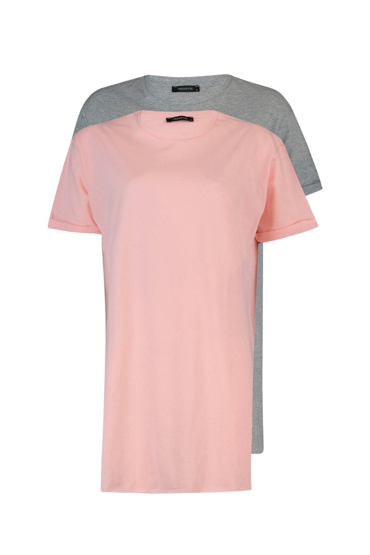 Multicolour Crew Neck Cotton T-Shirt, Set Of 2, , large image number 2