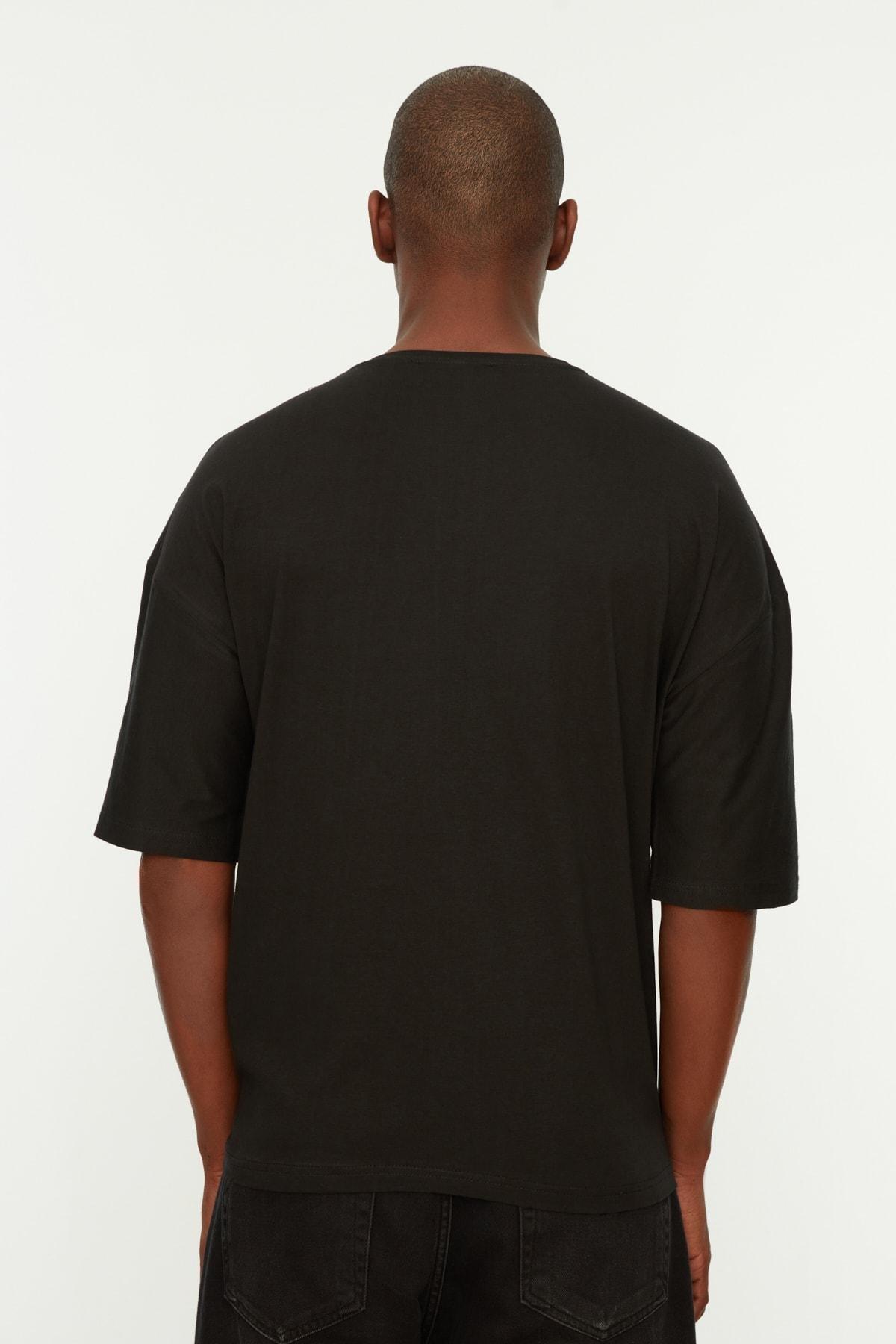 Black Oversize Graphic T-Shirt, , large image number 8