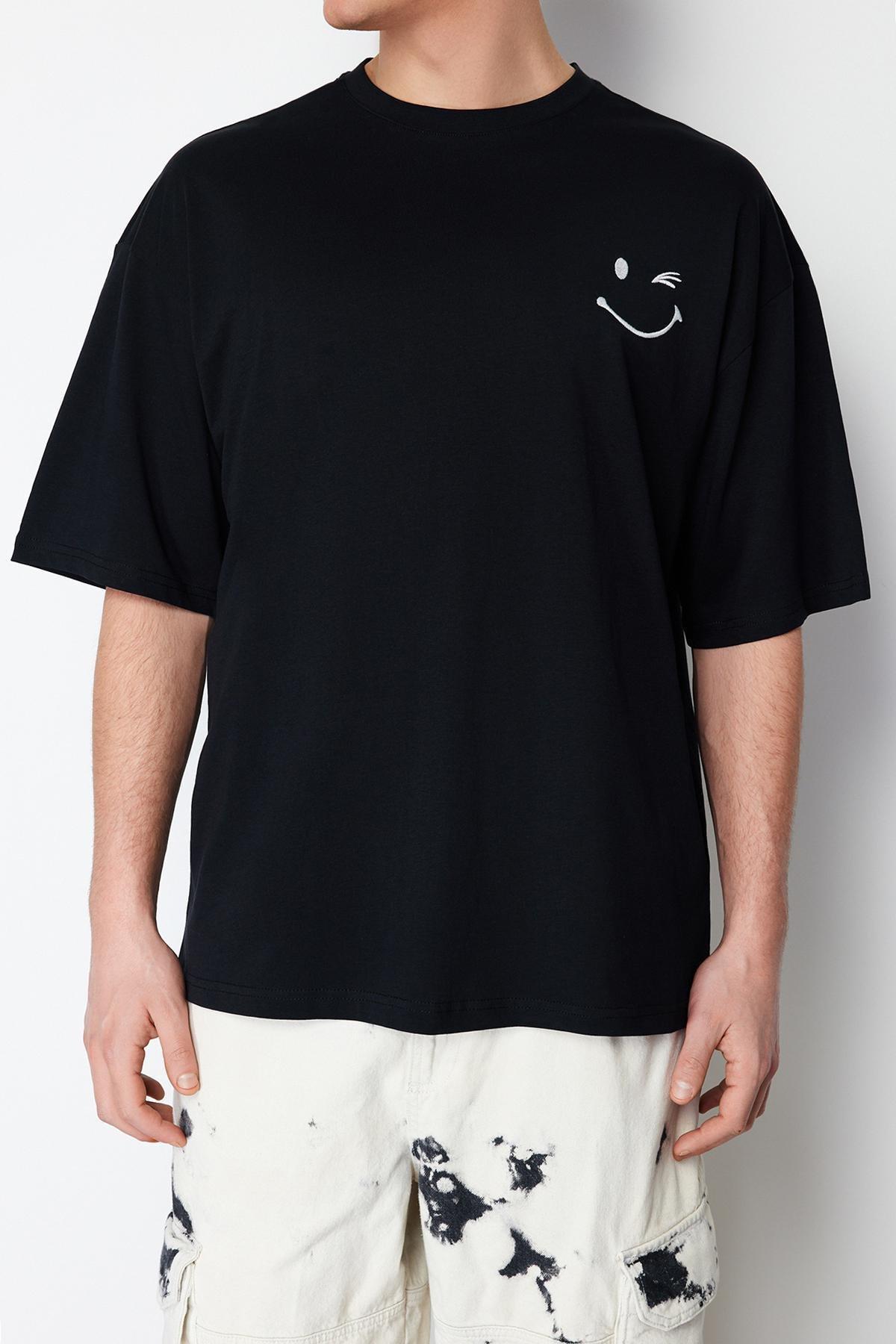 Black Oversize Graphic T-Shirt, , large image number 9