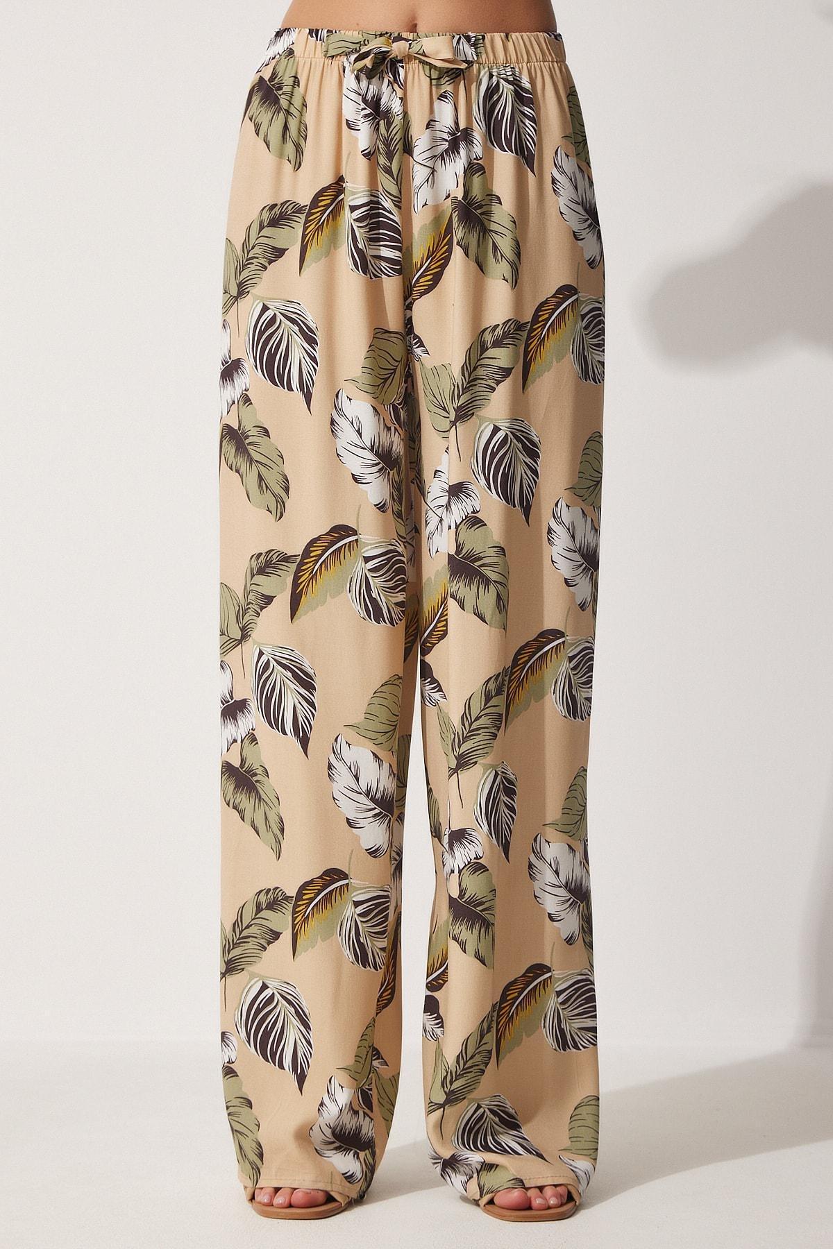 Beige Wide Leg Pants, , large image number 3